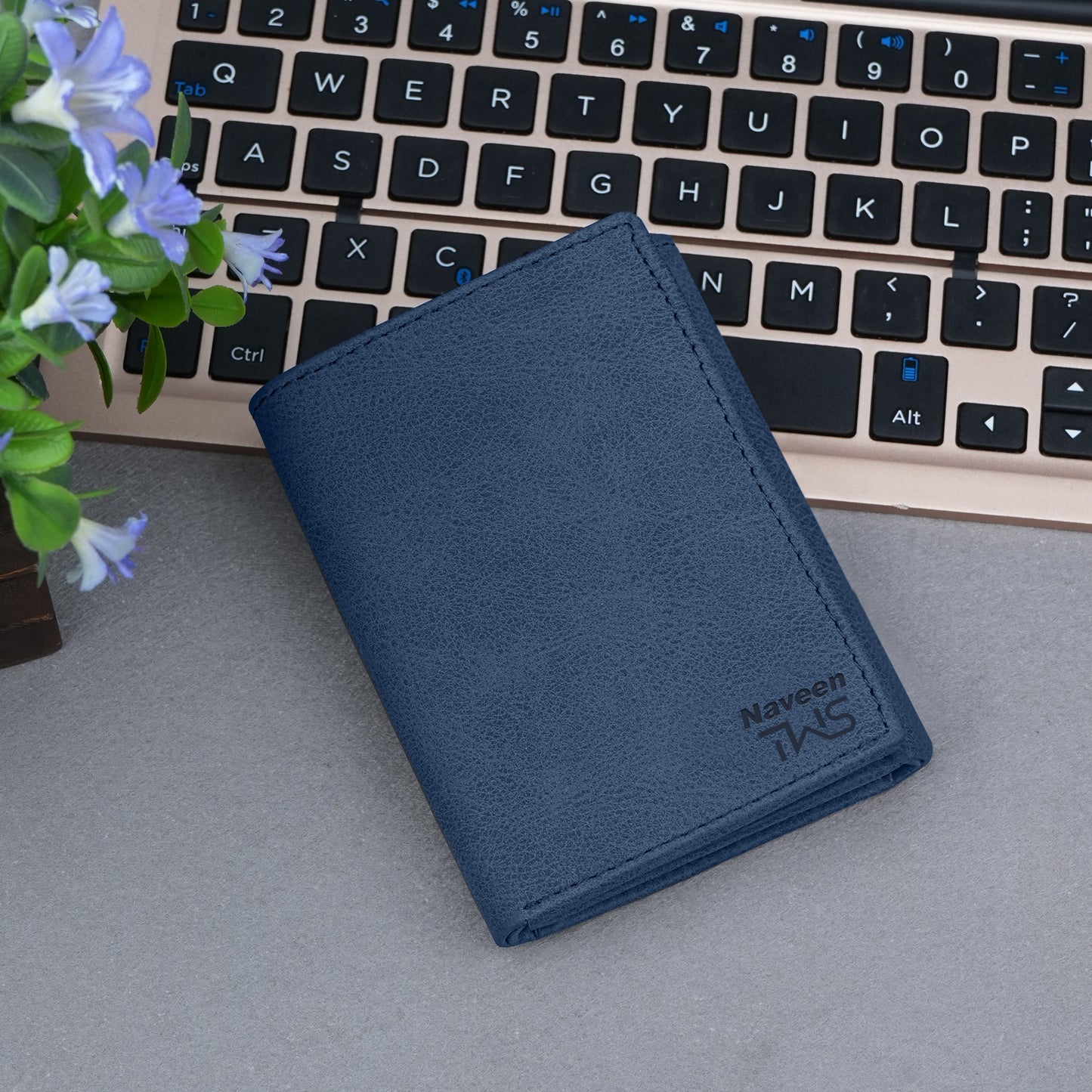 Executive Suede Leather Tri-Fold Wallet