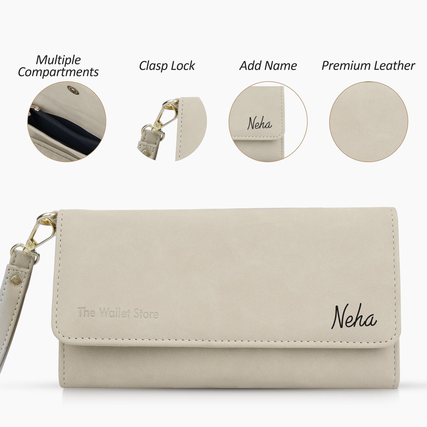 Personalized Suede Leather Clutch For Women