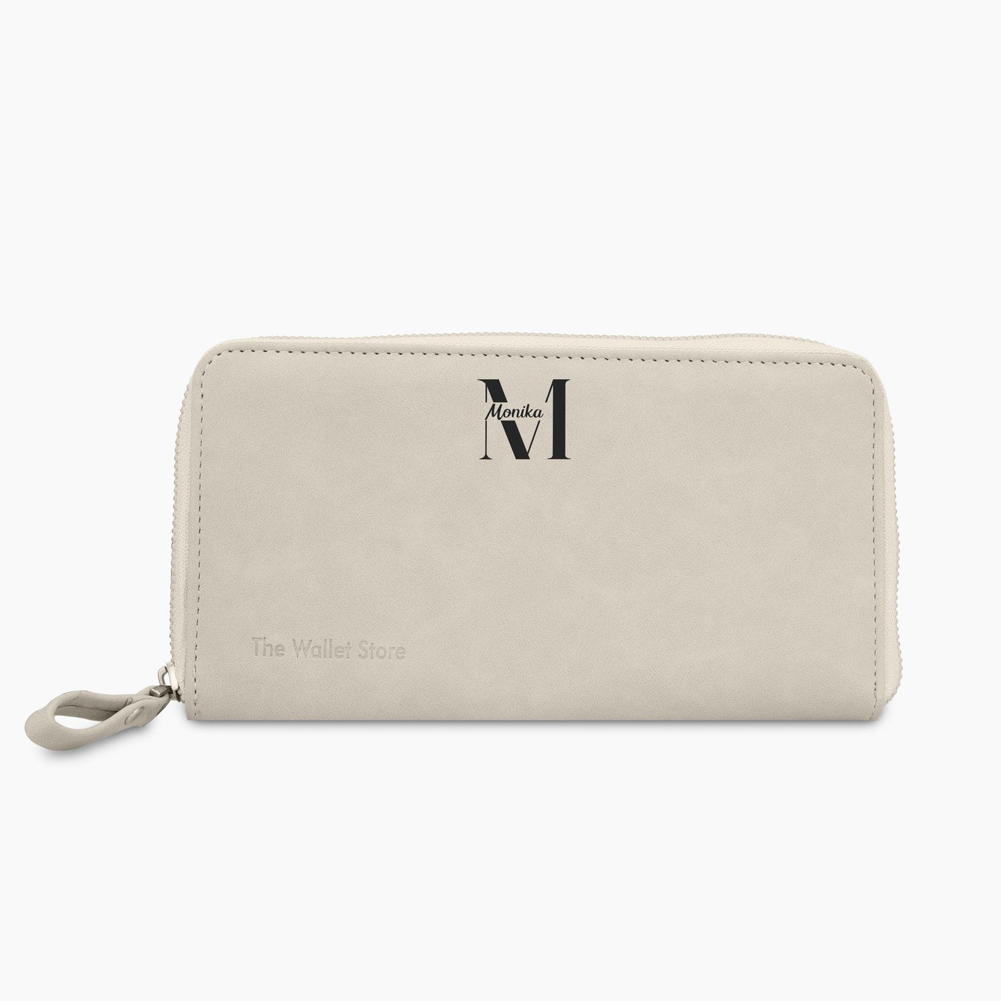 Personalized Suede Leather Zipper Clutch For Her