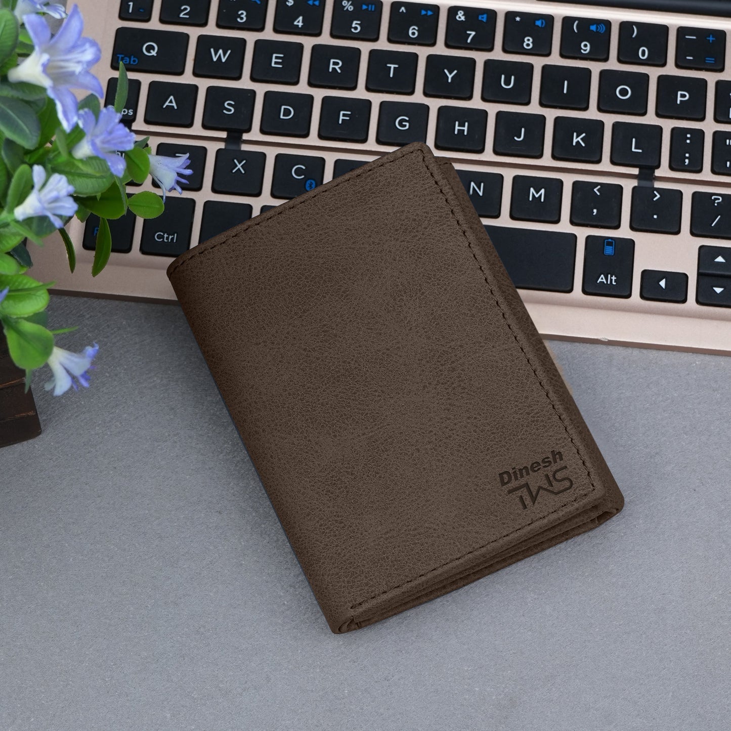 Executive Suede Leather Tri-Fold Wallet