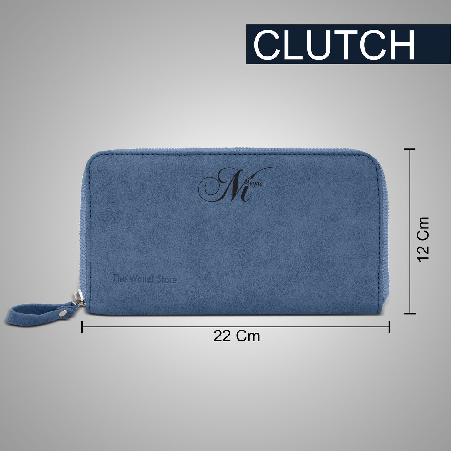 Personalized Suede Leather Zipper Clutch For Her
