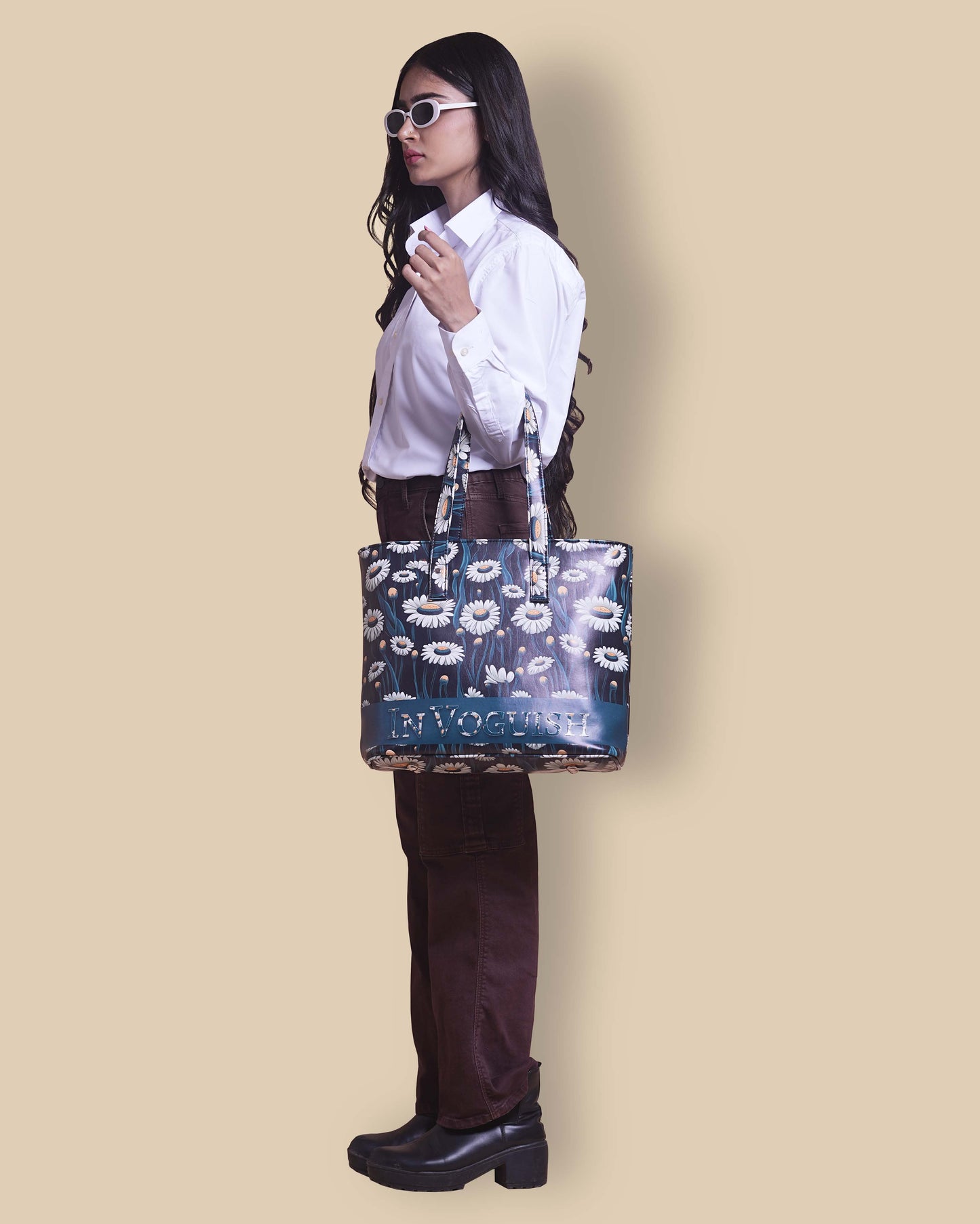 Customized Shoulder Tote Bag with Beautiful Floral design