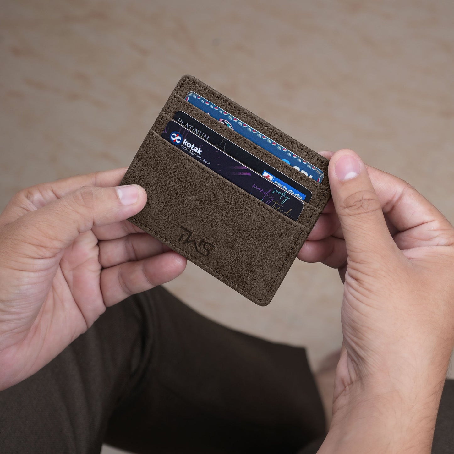 Minimalistic Suede Leather Cardholder