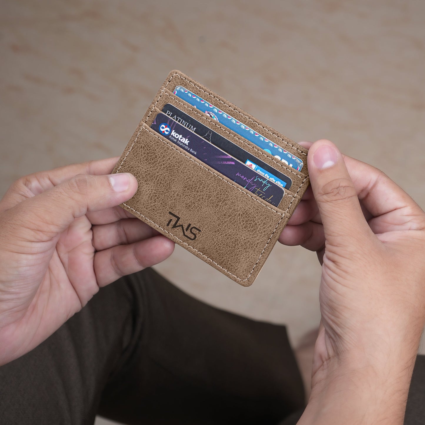 Minimalistic Suede Leather Cardholder