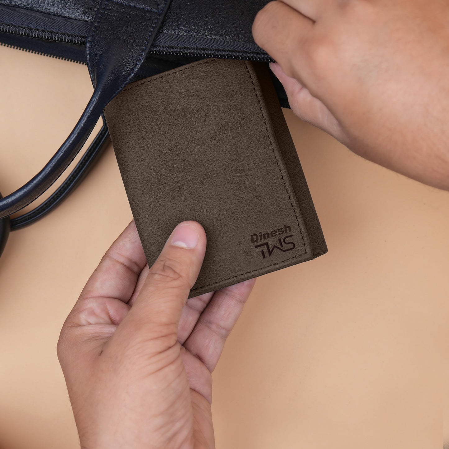 Executive Suede Leather Tri-Fold Wallet
