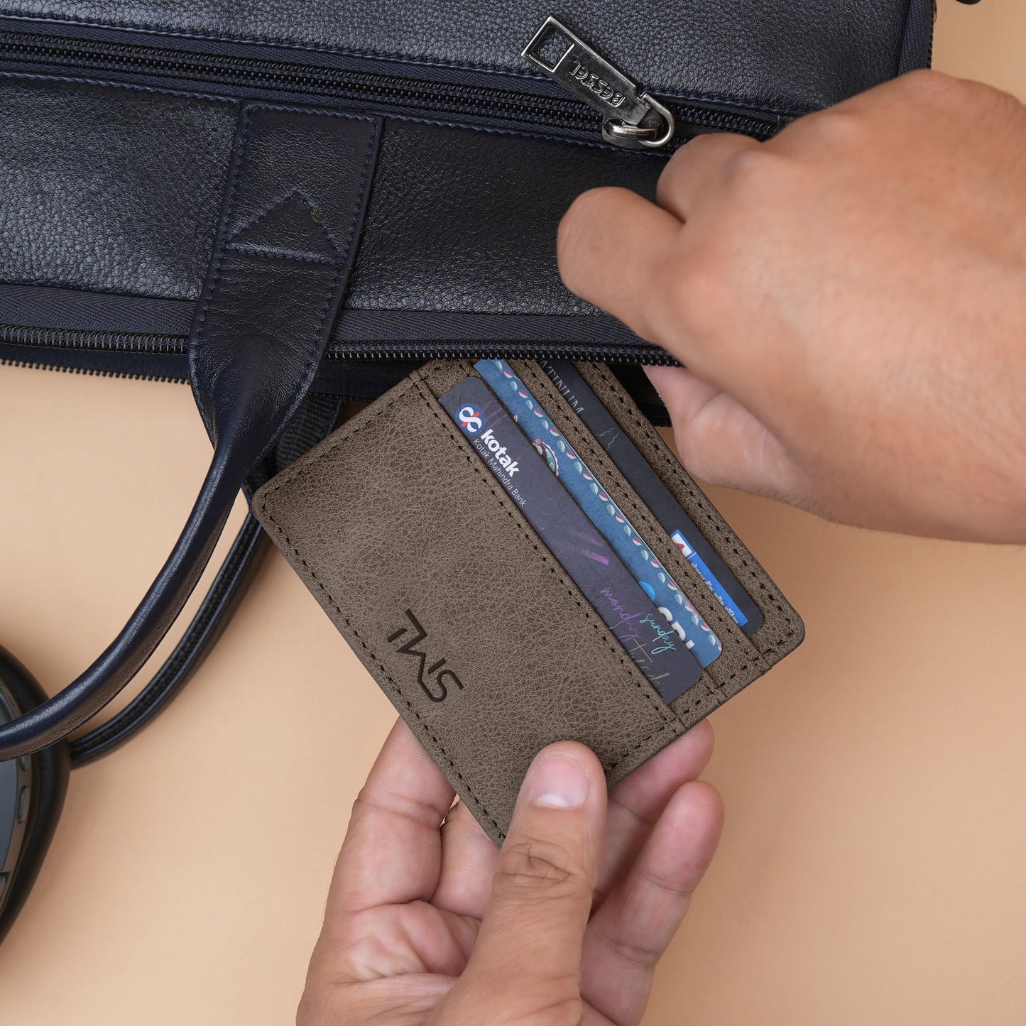 Minimalistic Suede Leather Cardholder