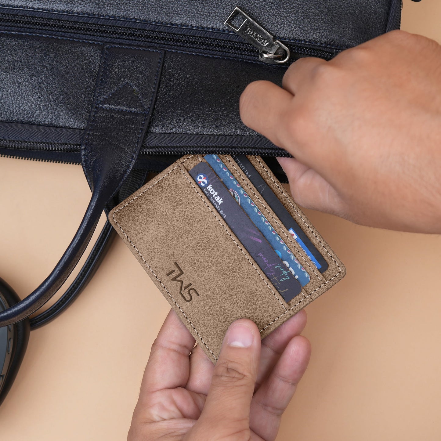 Minimalistic Suede Leather Cardholder