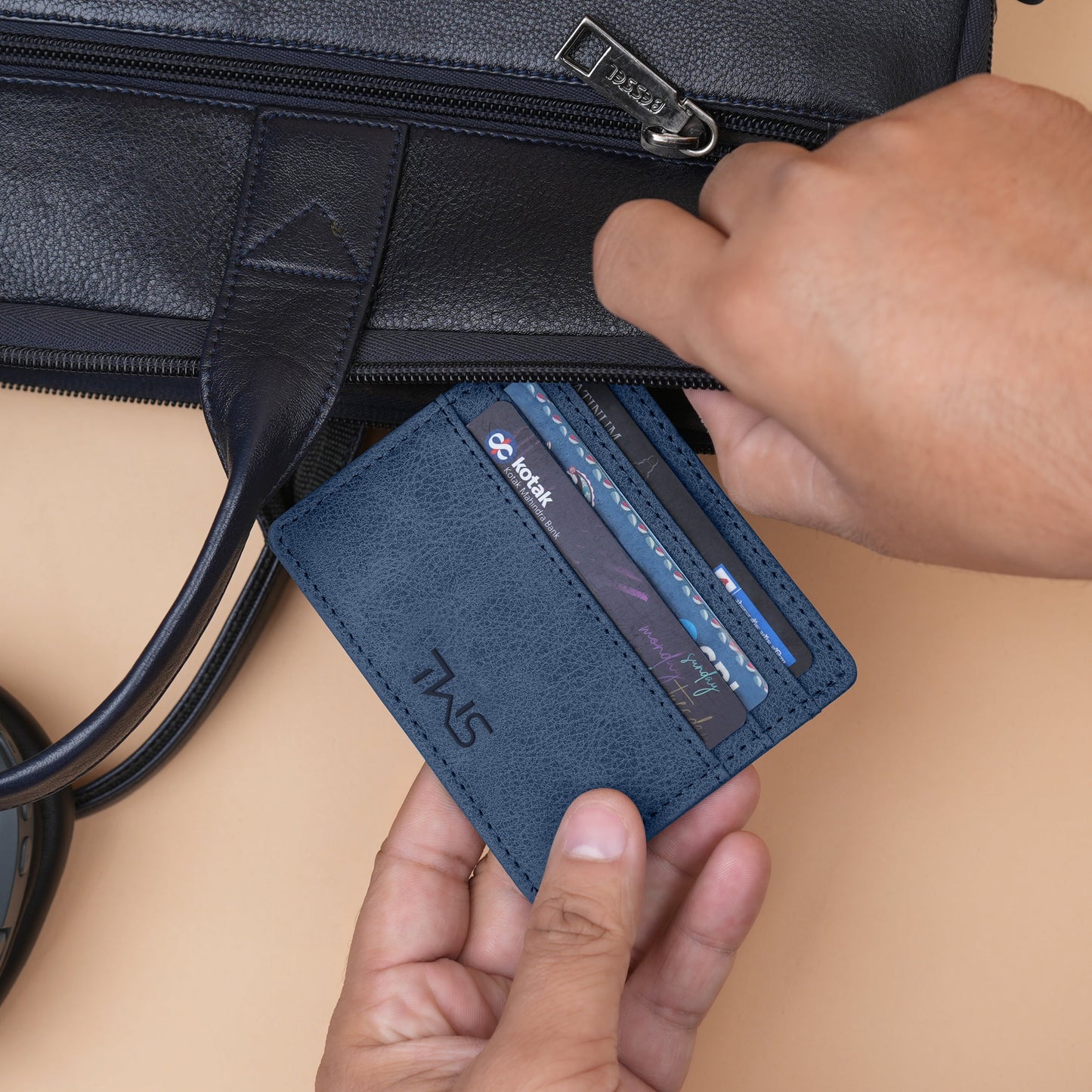 Minimalistic Suede Leather Cardholder