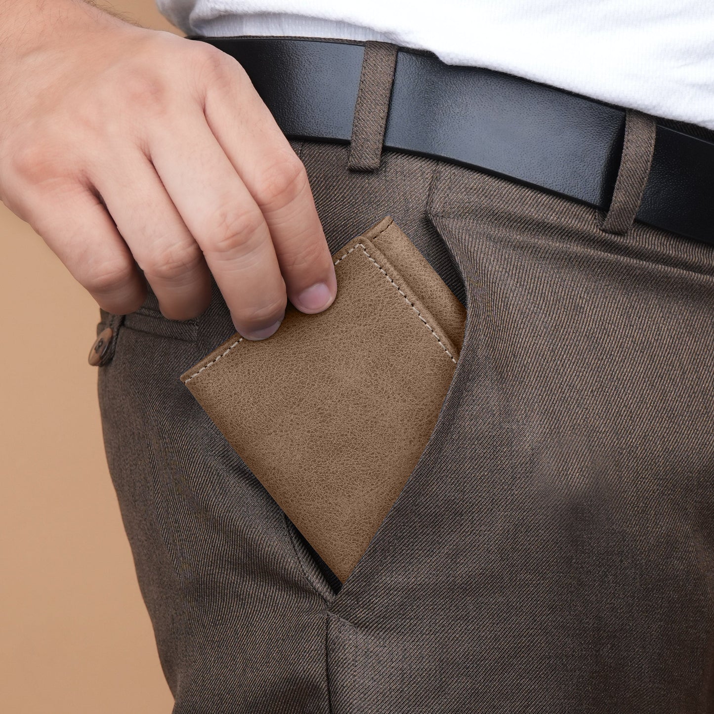 Executive Suede Leather Tri-Fold Wallet