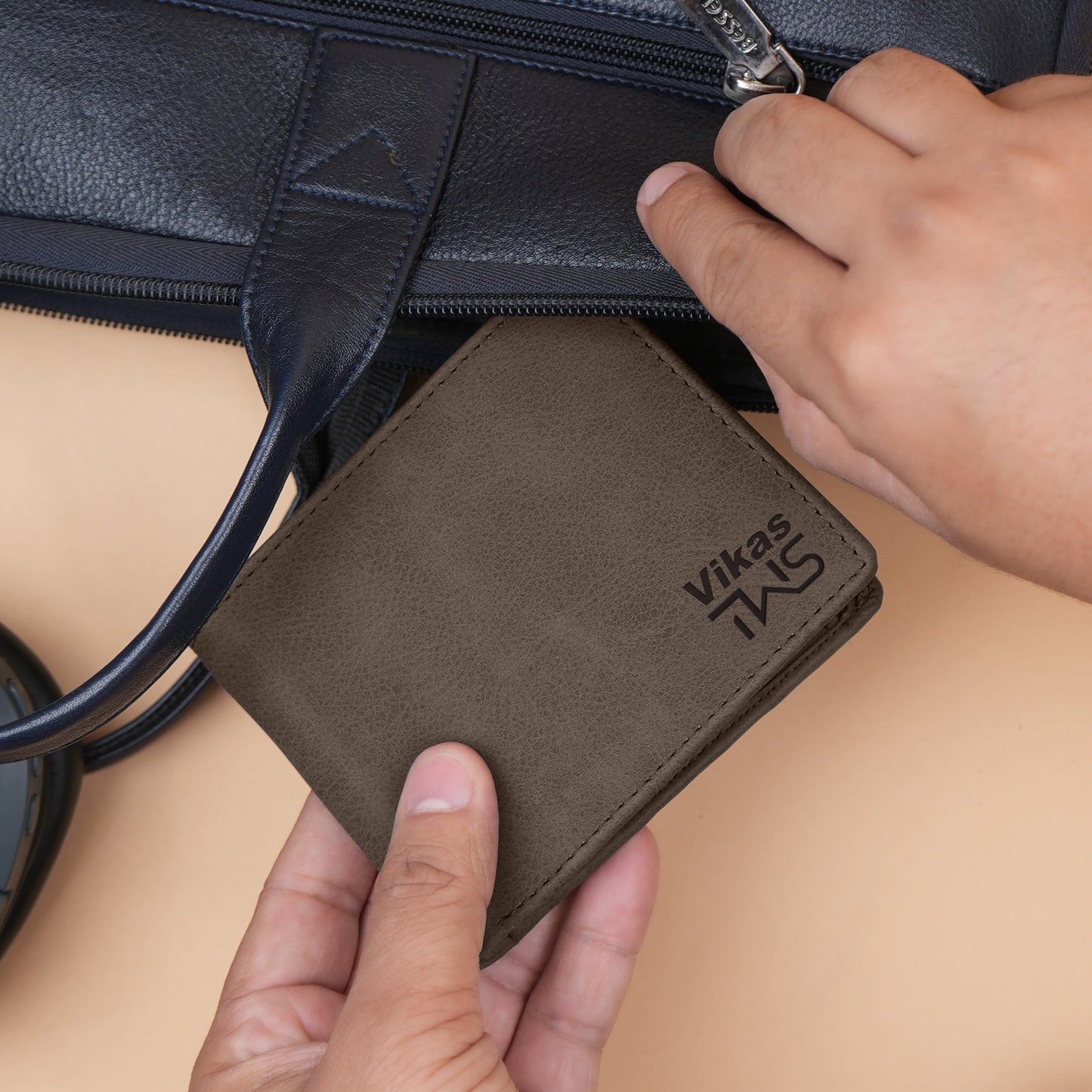Elegance Bi-Fold Suede Leather Wallet