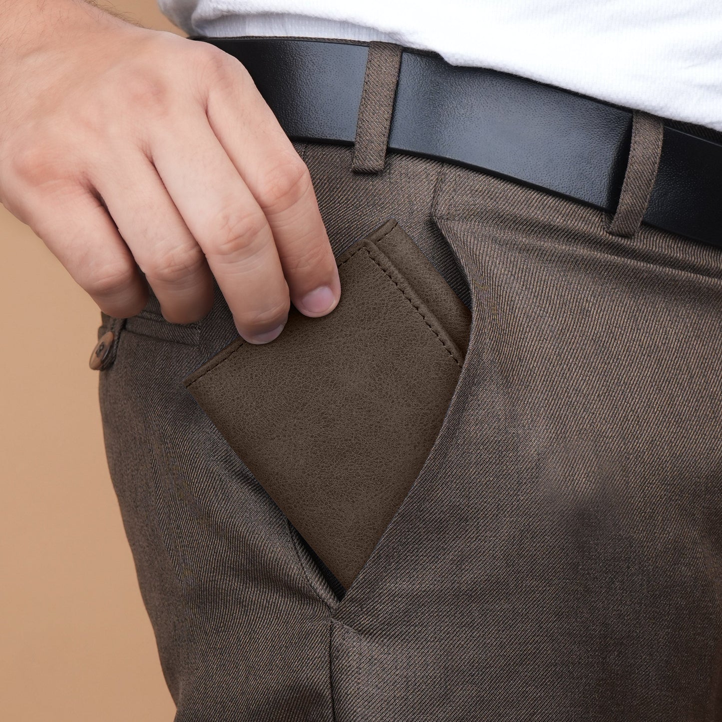 Executive Suede Leather Tri-Fold Wallet