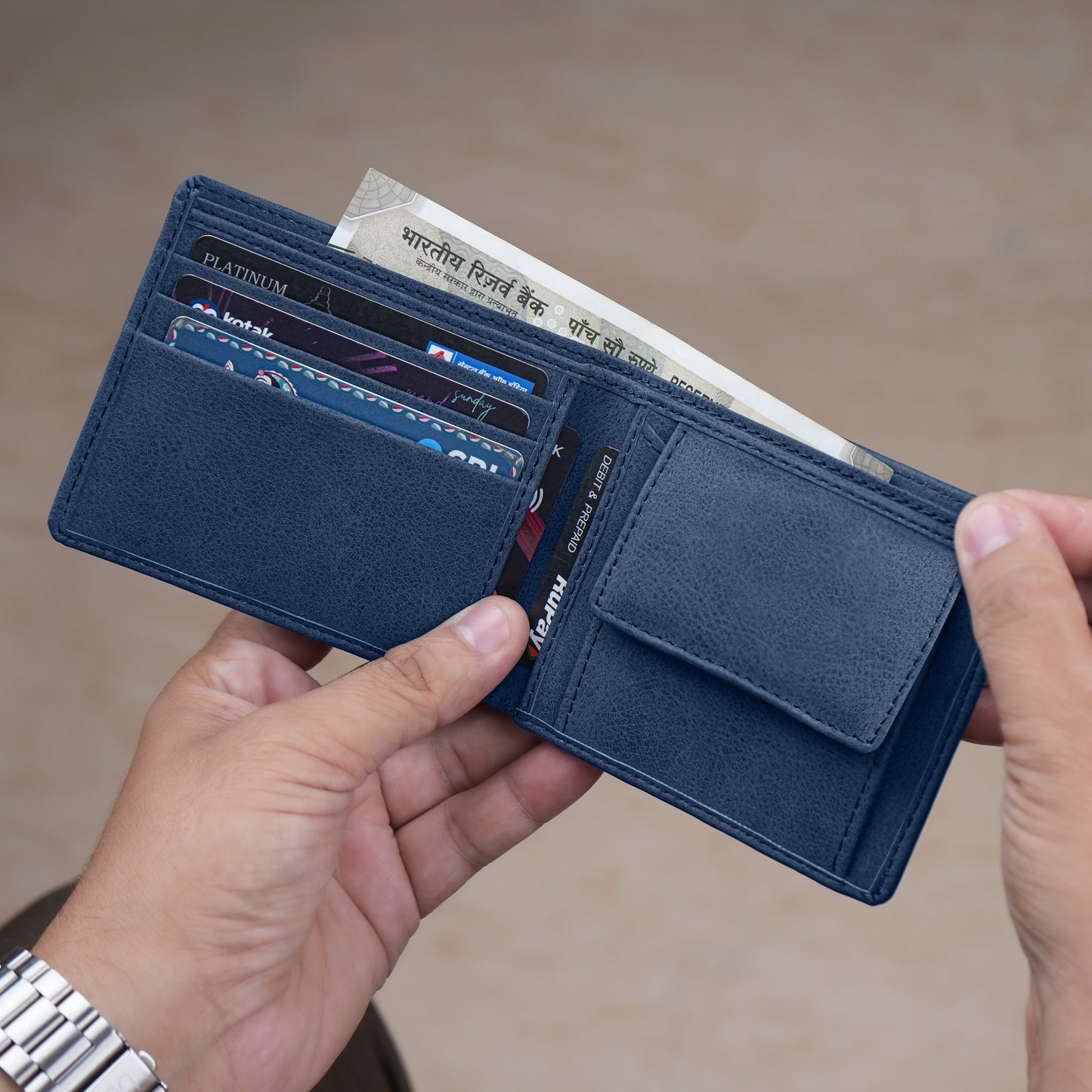 Regal Suede Leather Bi-Fold Wallet