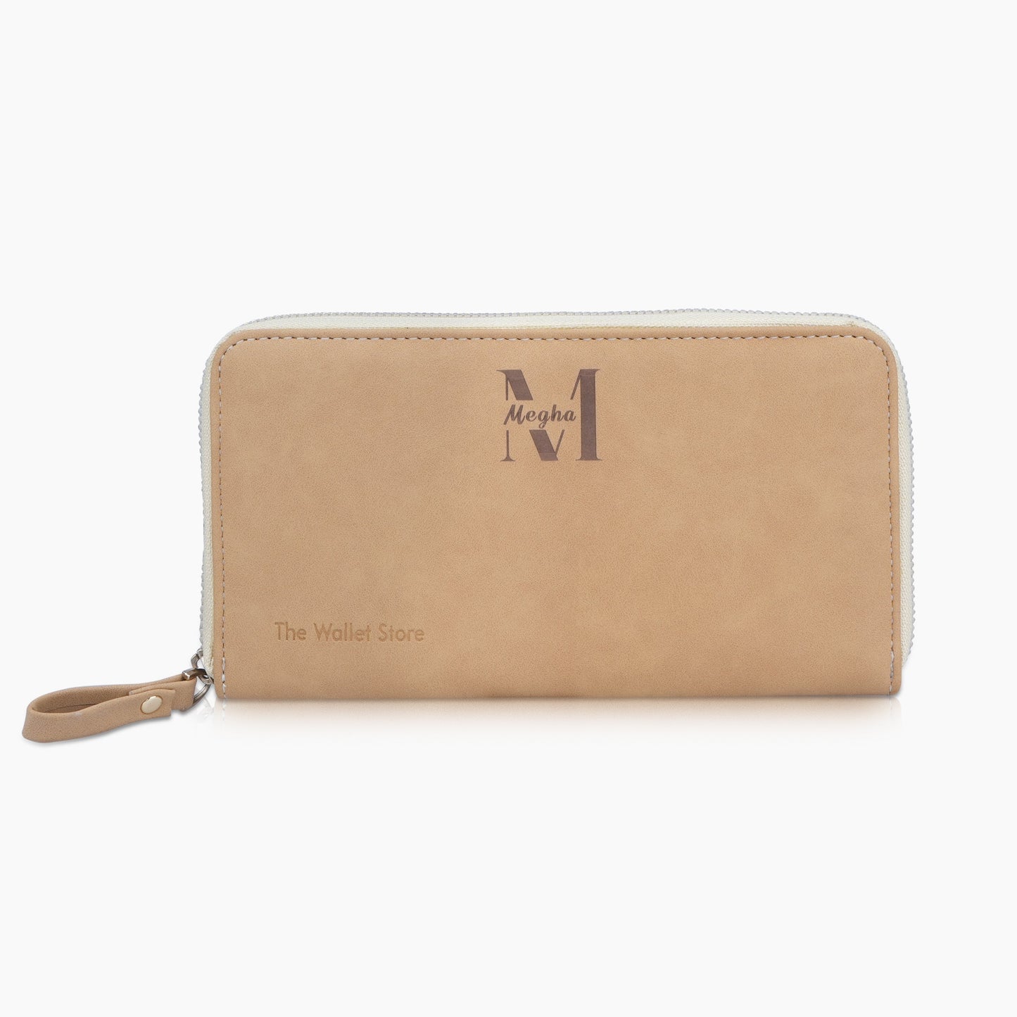 Personalized Suede Leather Zipper Clutch For Her