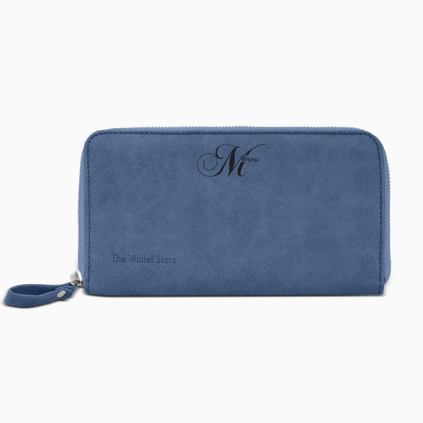 Personalized Suede Leather Zipper Clutch For Her