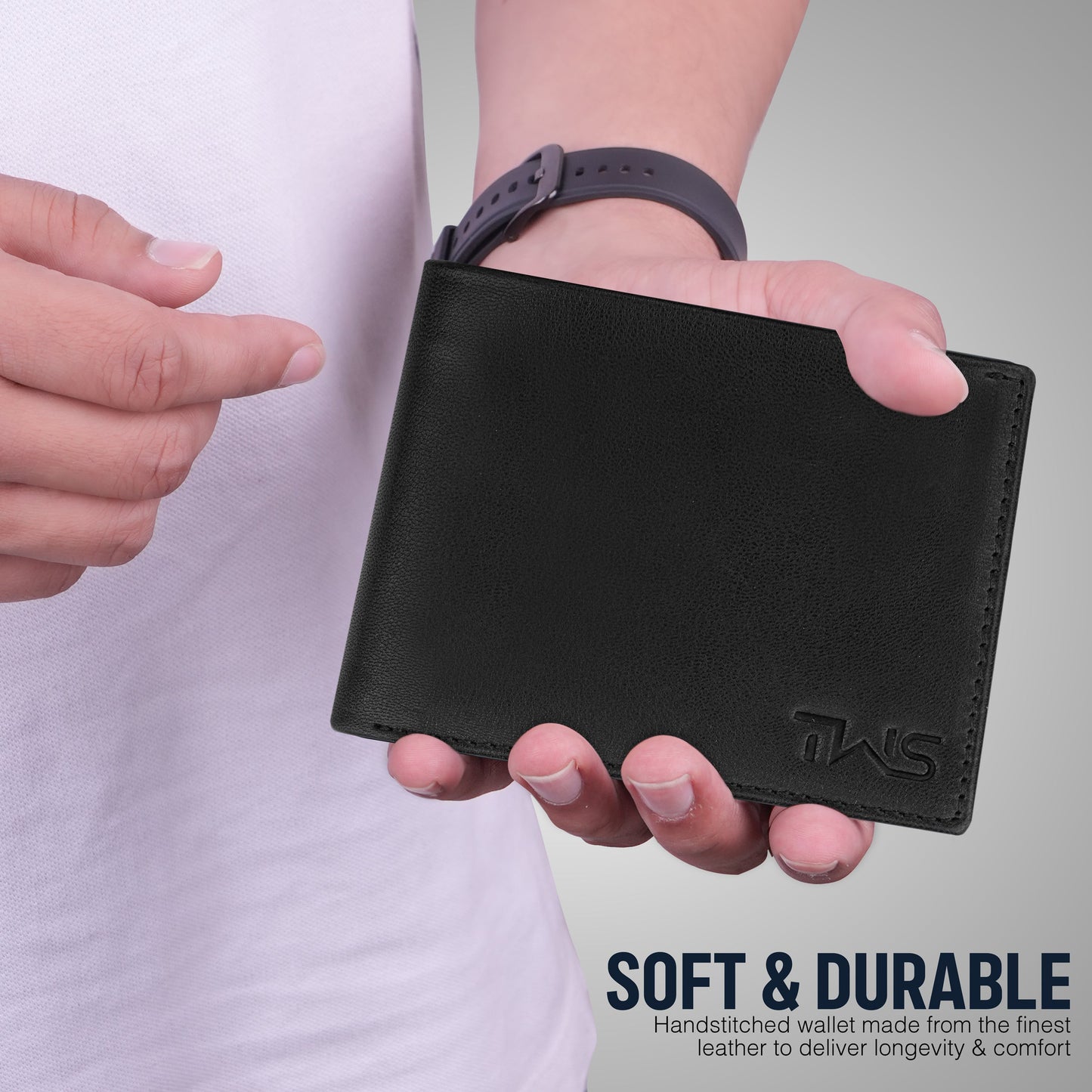 Eternal Solid Leather Wallet For Men - Black