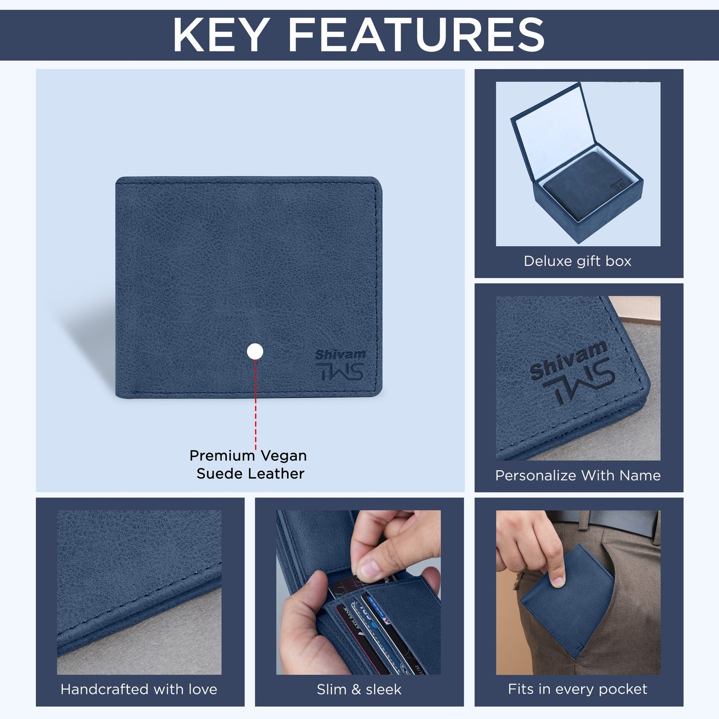 Regal Suede Leather Bi-Fold Wallet