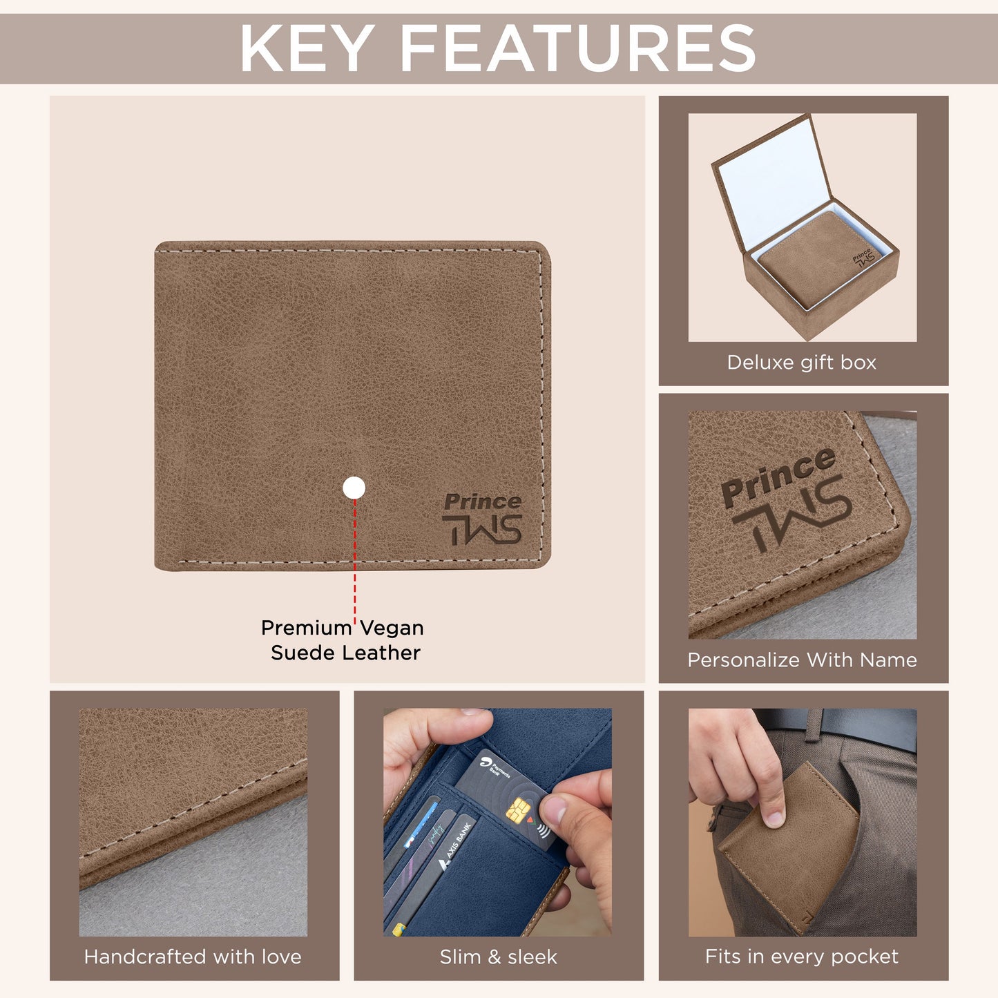 Regal Suede Leather Bi-Fold Wallet