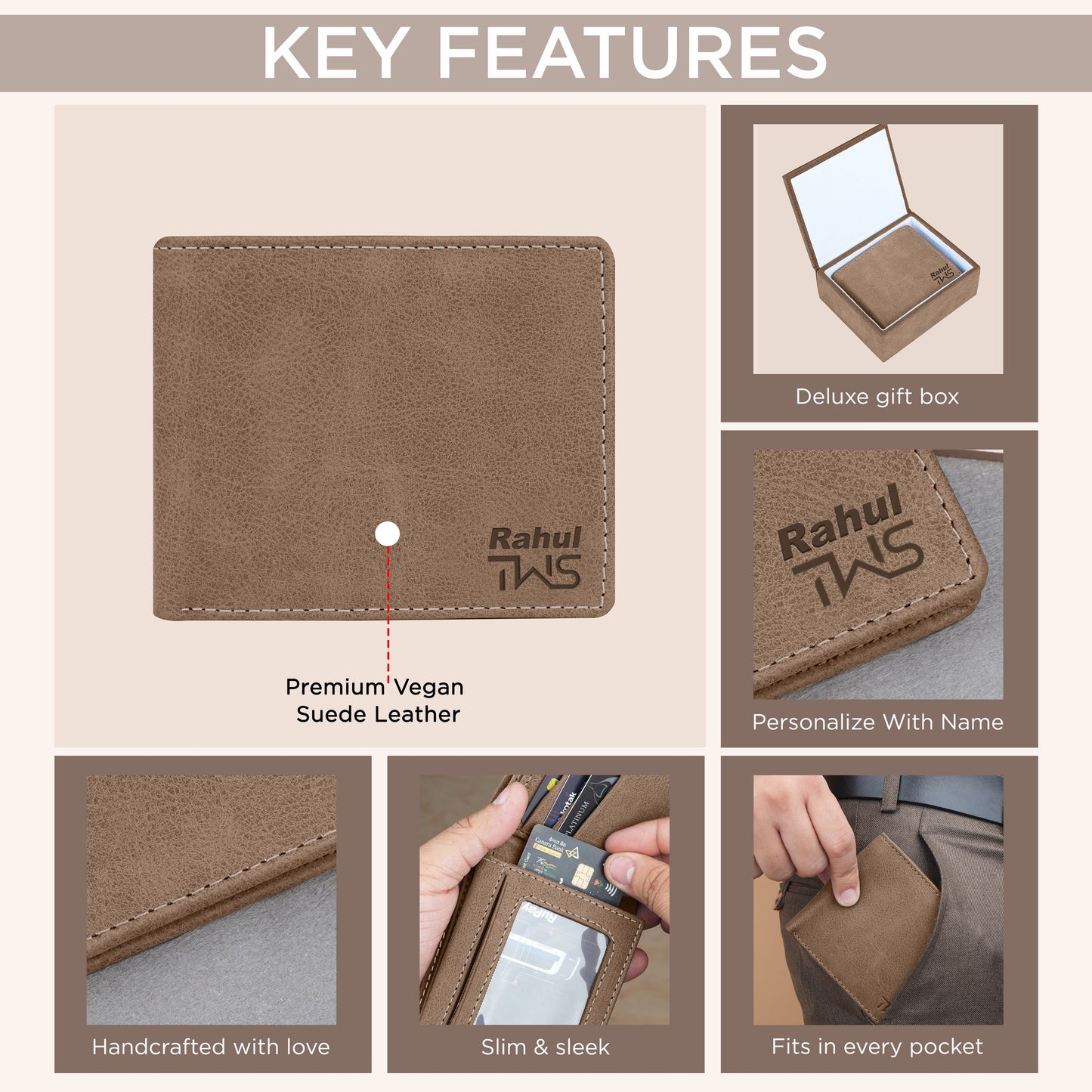 Elegance Bi-Fold Suede Leather Wallet