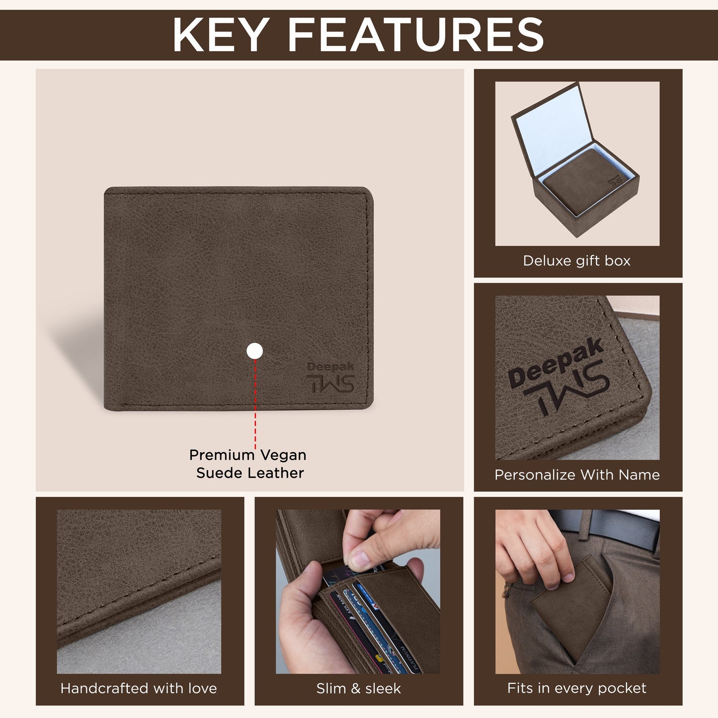 Regal Suede Leather Bi-Fold Wallet