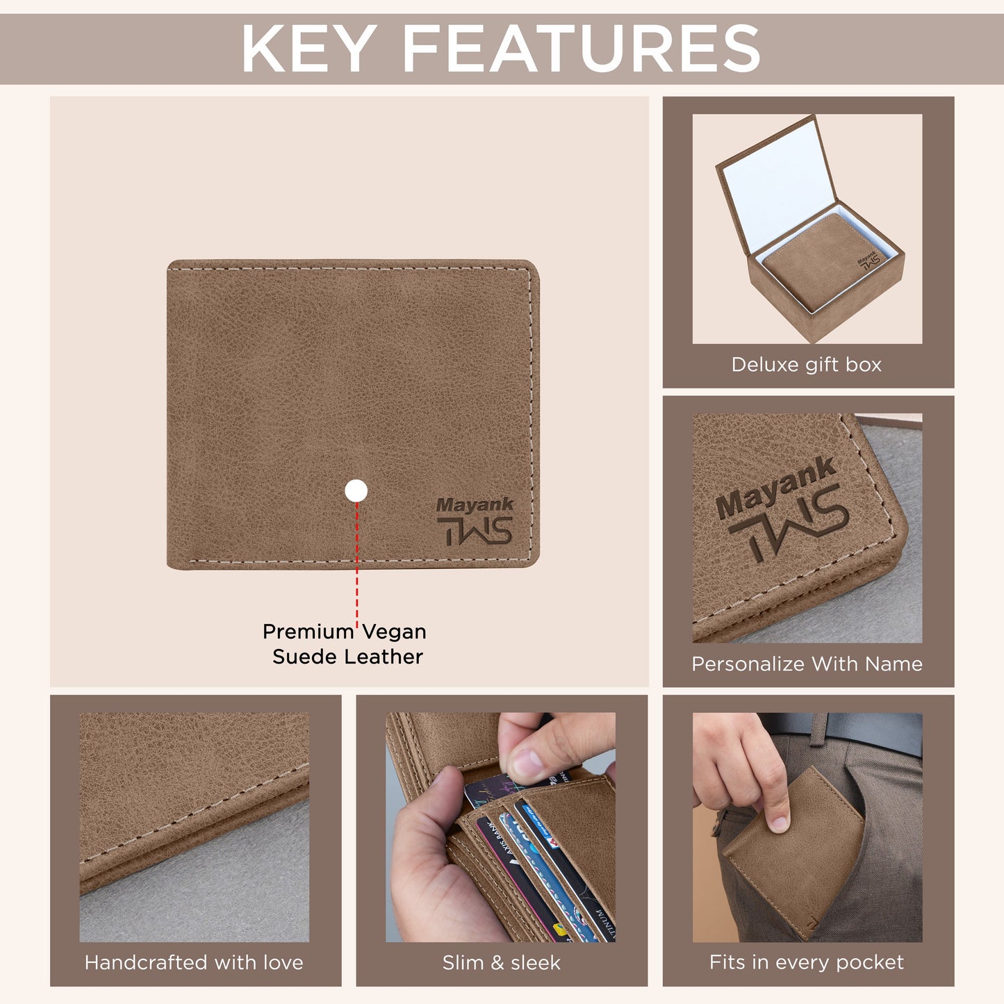 Regal Suede Leather Bi-Fold Wallet