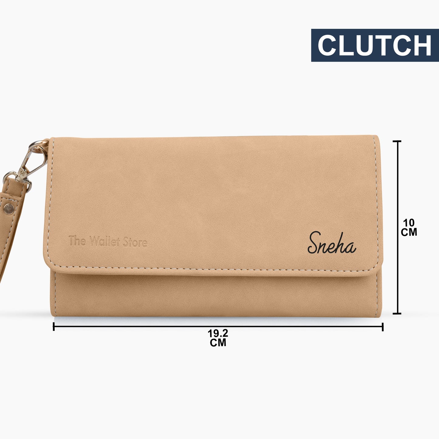 Personalized Suede Leather Clutch For Women