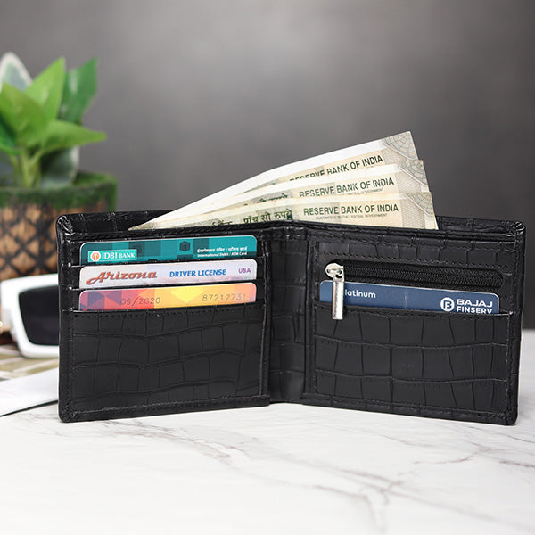Personalized Men's Wallet Black Color