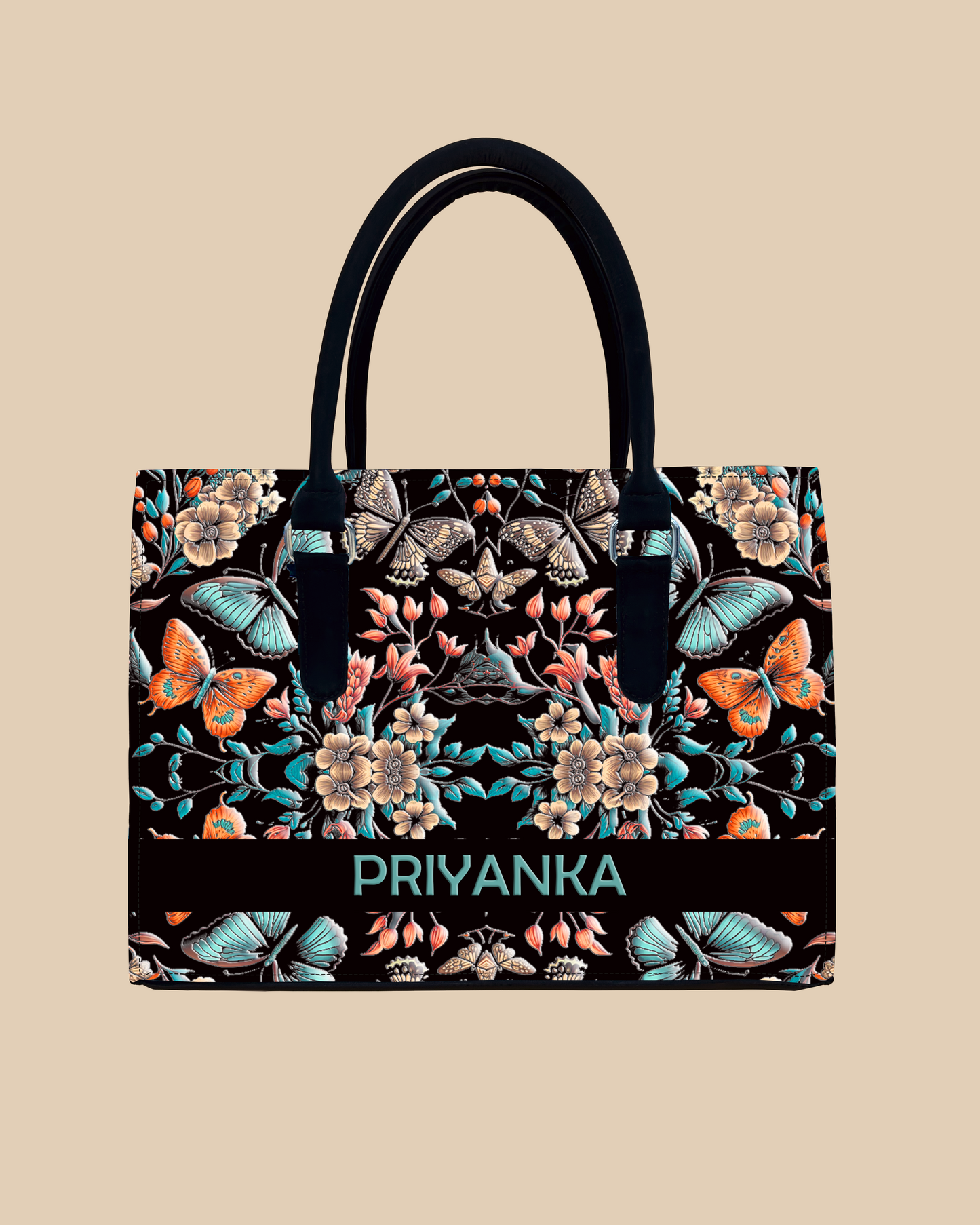 Beautiful Boho Butterflies With Flowers Designer Sling Tote