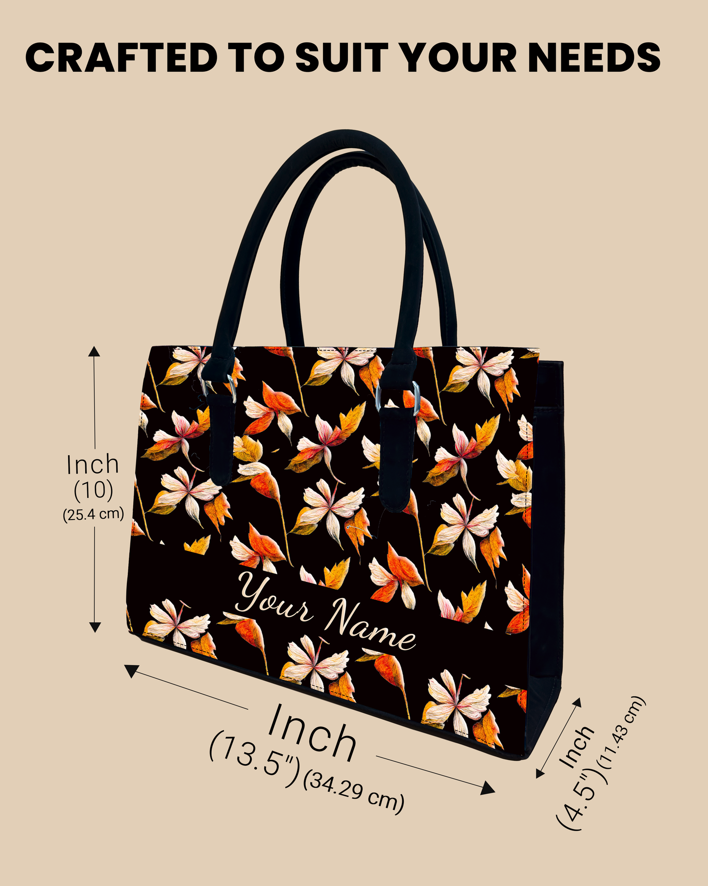 Watercolour Autumn Leaves Pattern Designer Sling Tote