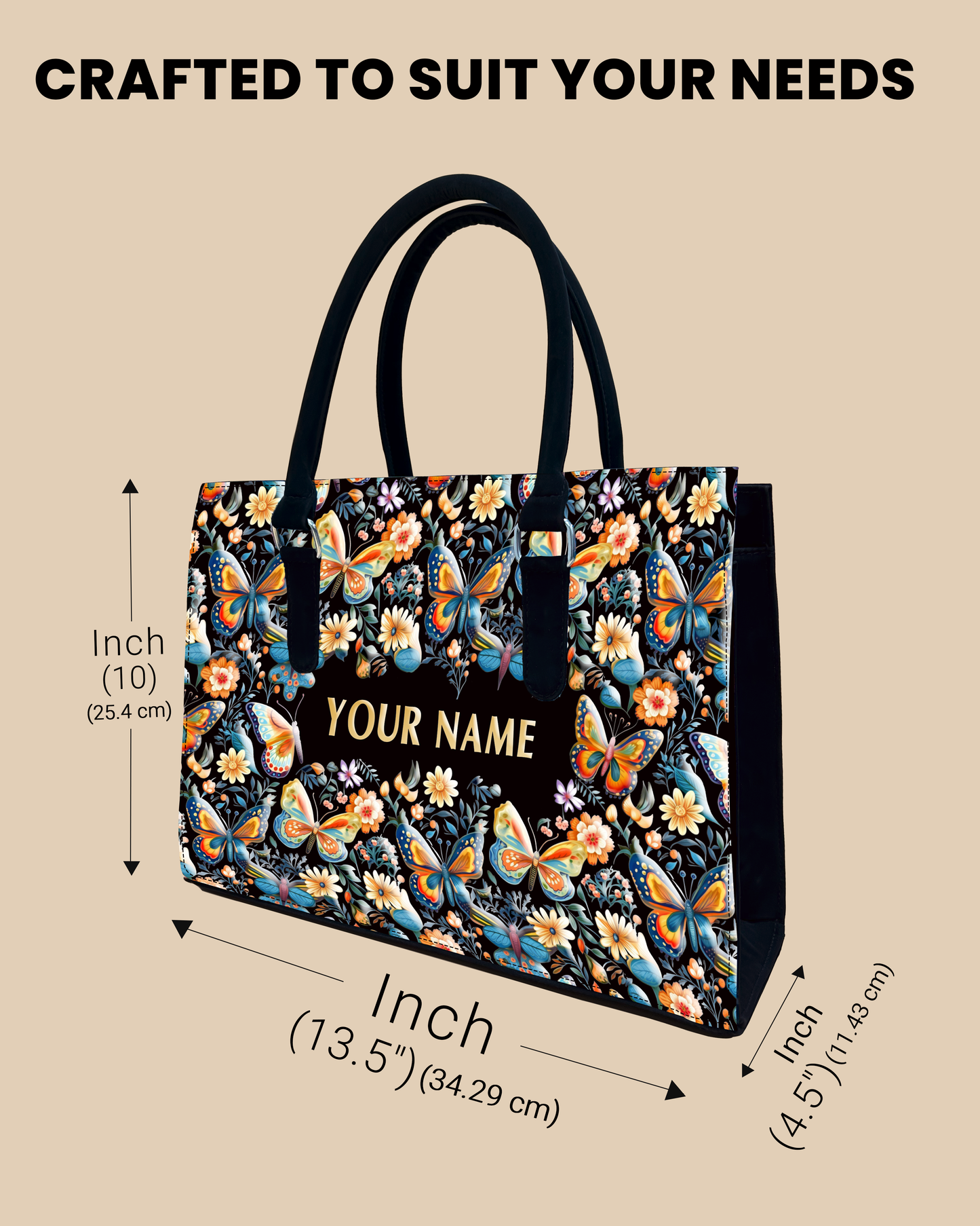 Blossom Colorful Butterflies Designer Sling Tote