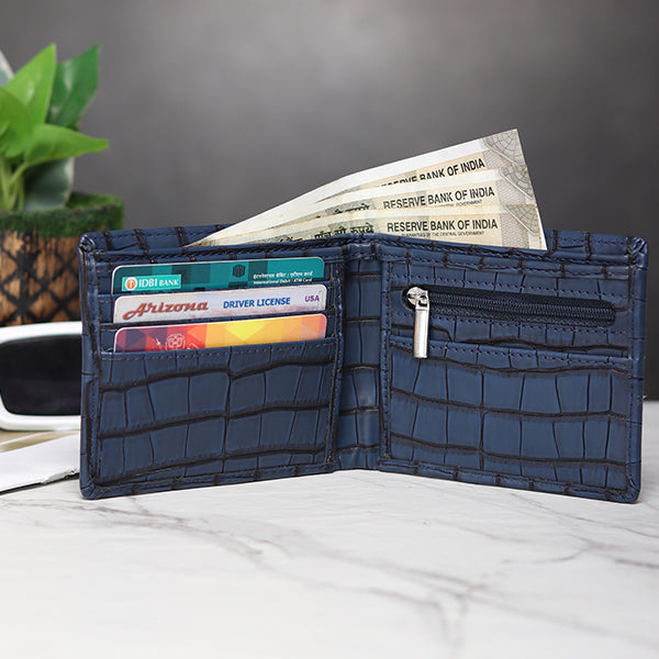 Personalized Men's Wallet Blue Color