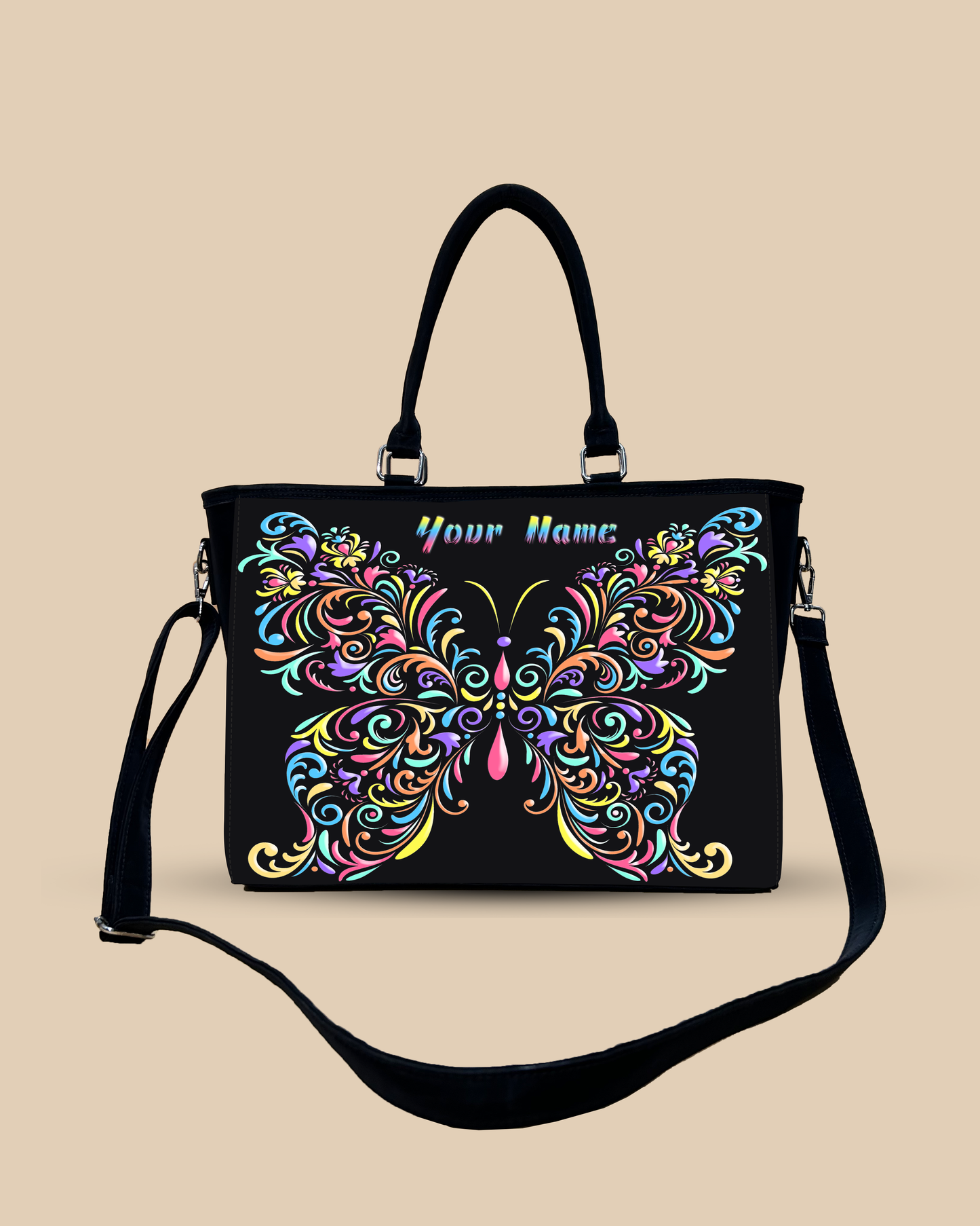 Colorful butterfly Pattern Oversized Tote