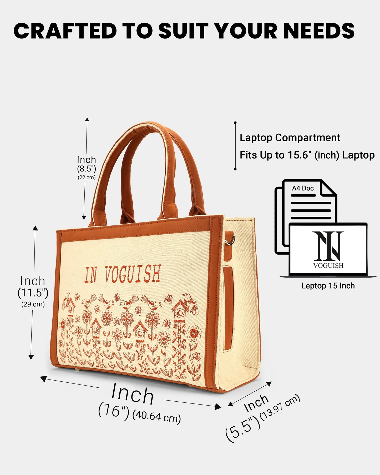 Customized Canvas Denim Embroidered abstract Nature Designer Tote Bag