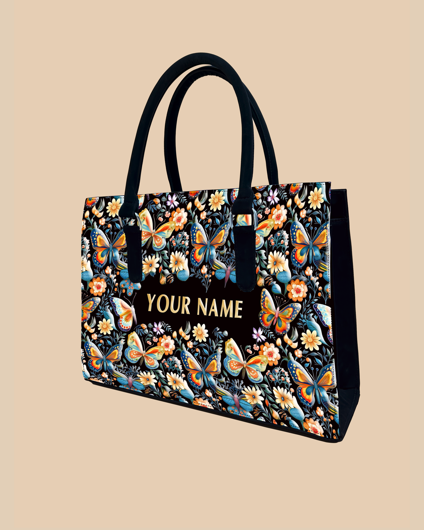 Blossom Colorful Butterflies Designer Sling Tote