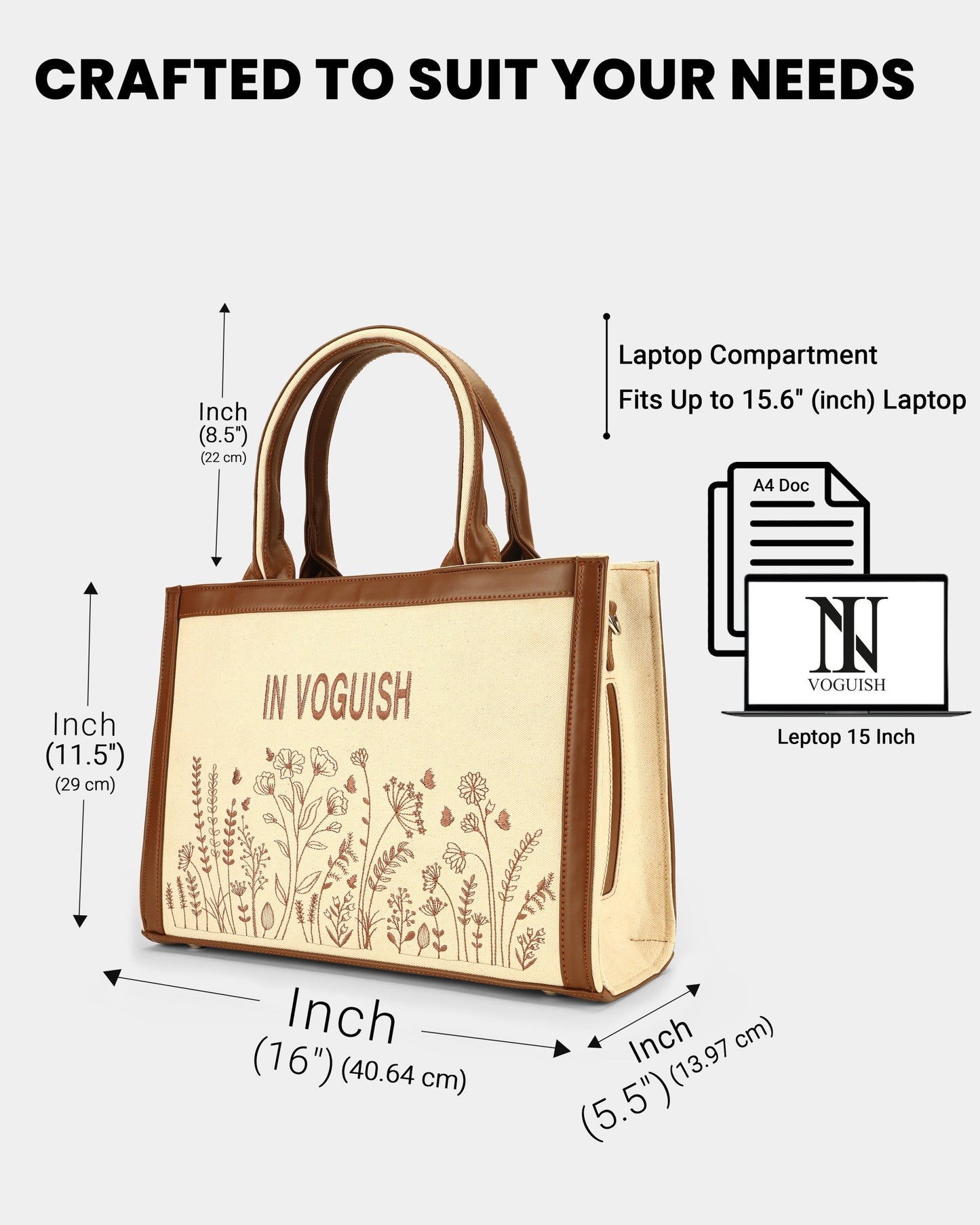 Customized Canvas Denim Multi Floral Embroidered Bag