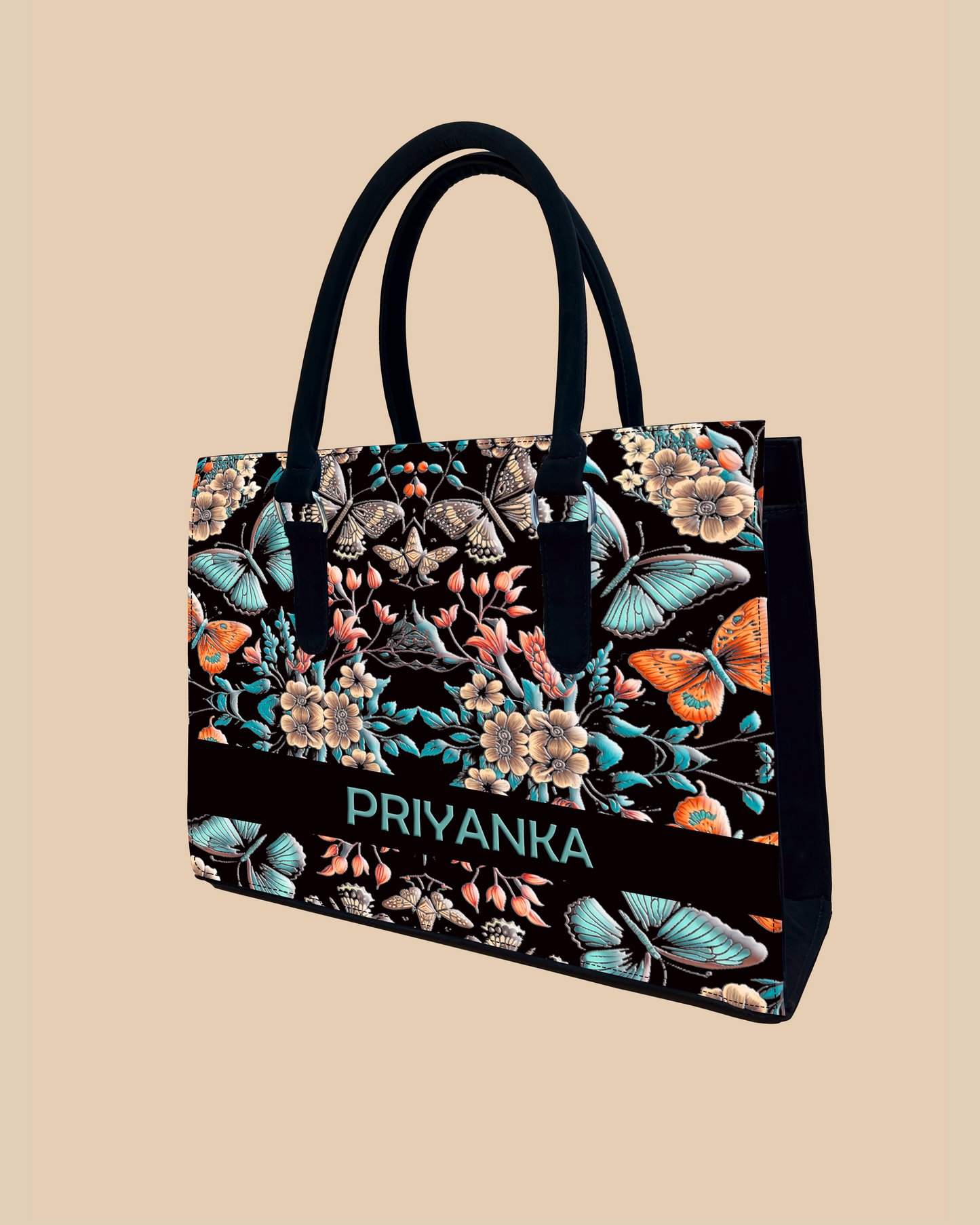 Beautiful Boho Butterflies With Flowers Designer Sling Tote