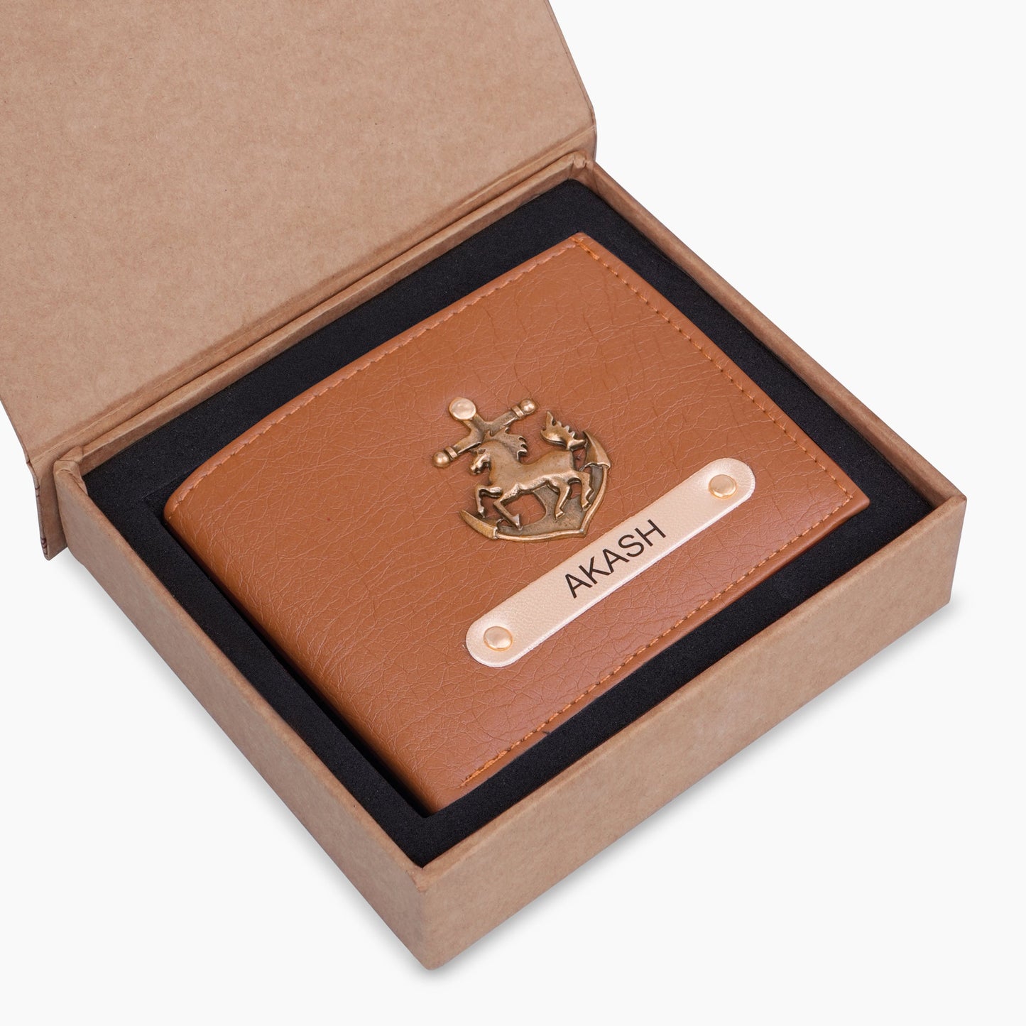 Premium Quality Men's Wallet With Name & Charm