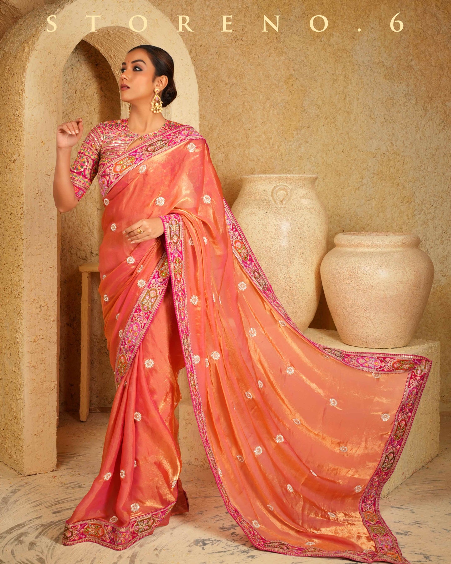 CORAL CHARISMA SAREE
