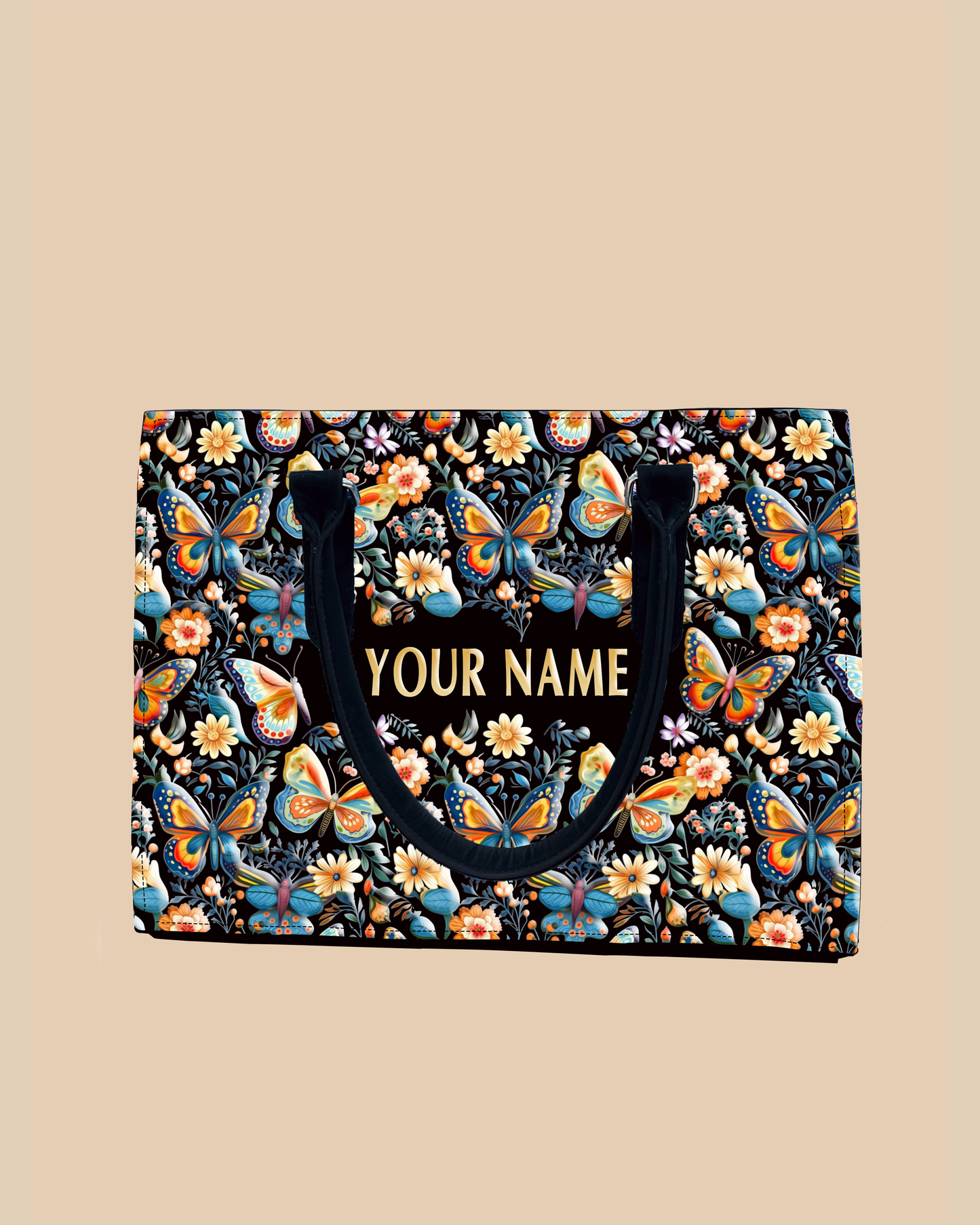 Blossom Colorful Butterflies Designer Sling Tote