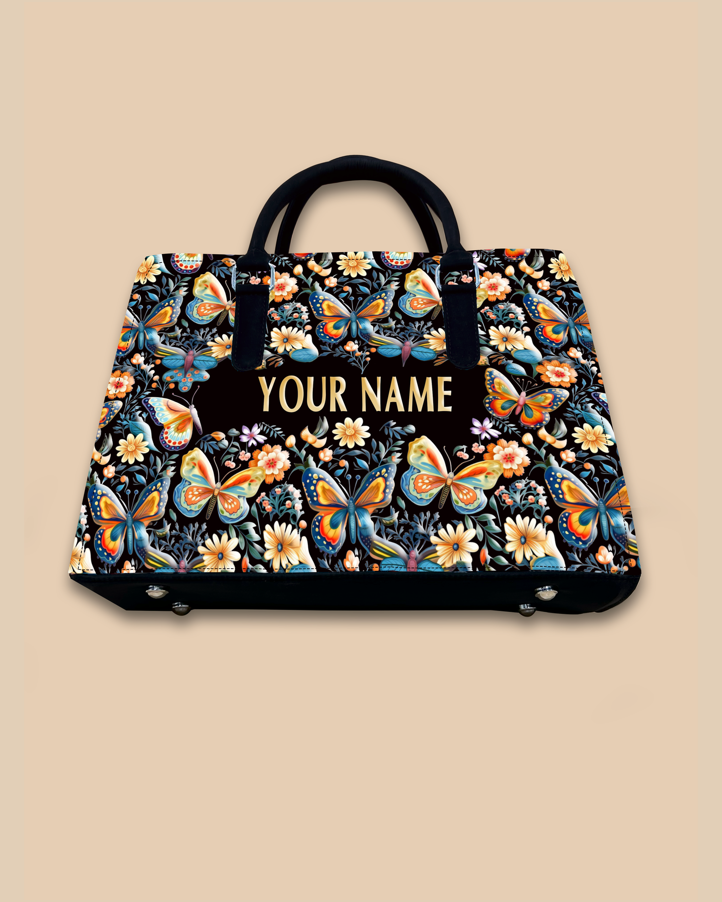 Blossom Colorful Butterflies Designer Sling Tote