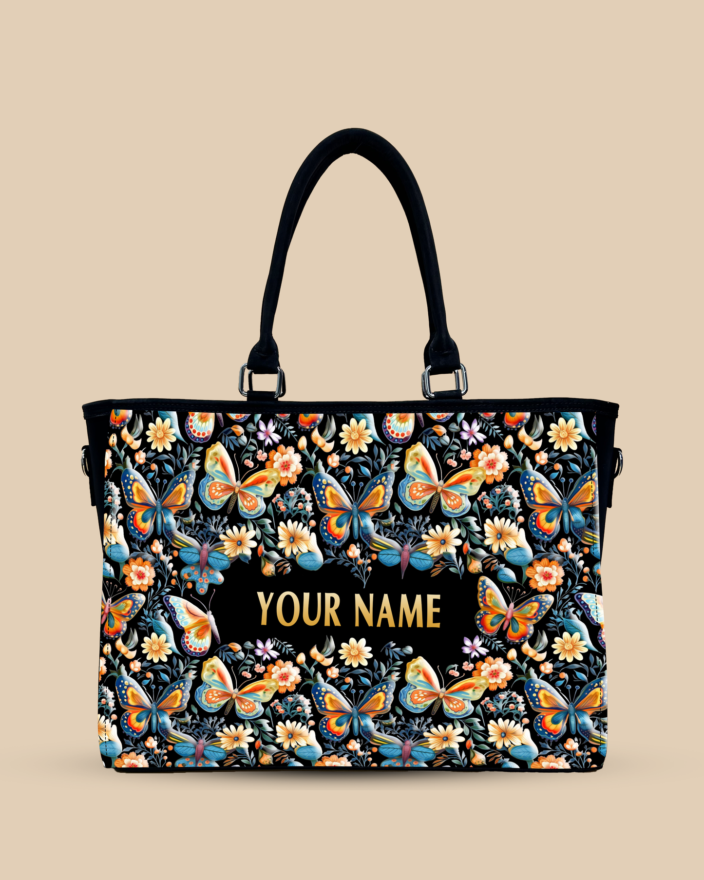 Blossom Colorful Butterflies Oversized Tote