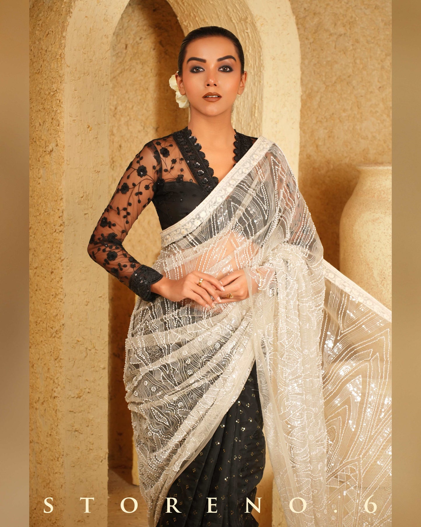 TINSEL TREAM SAREE
