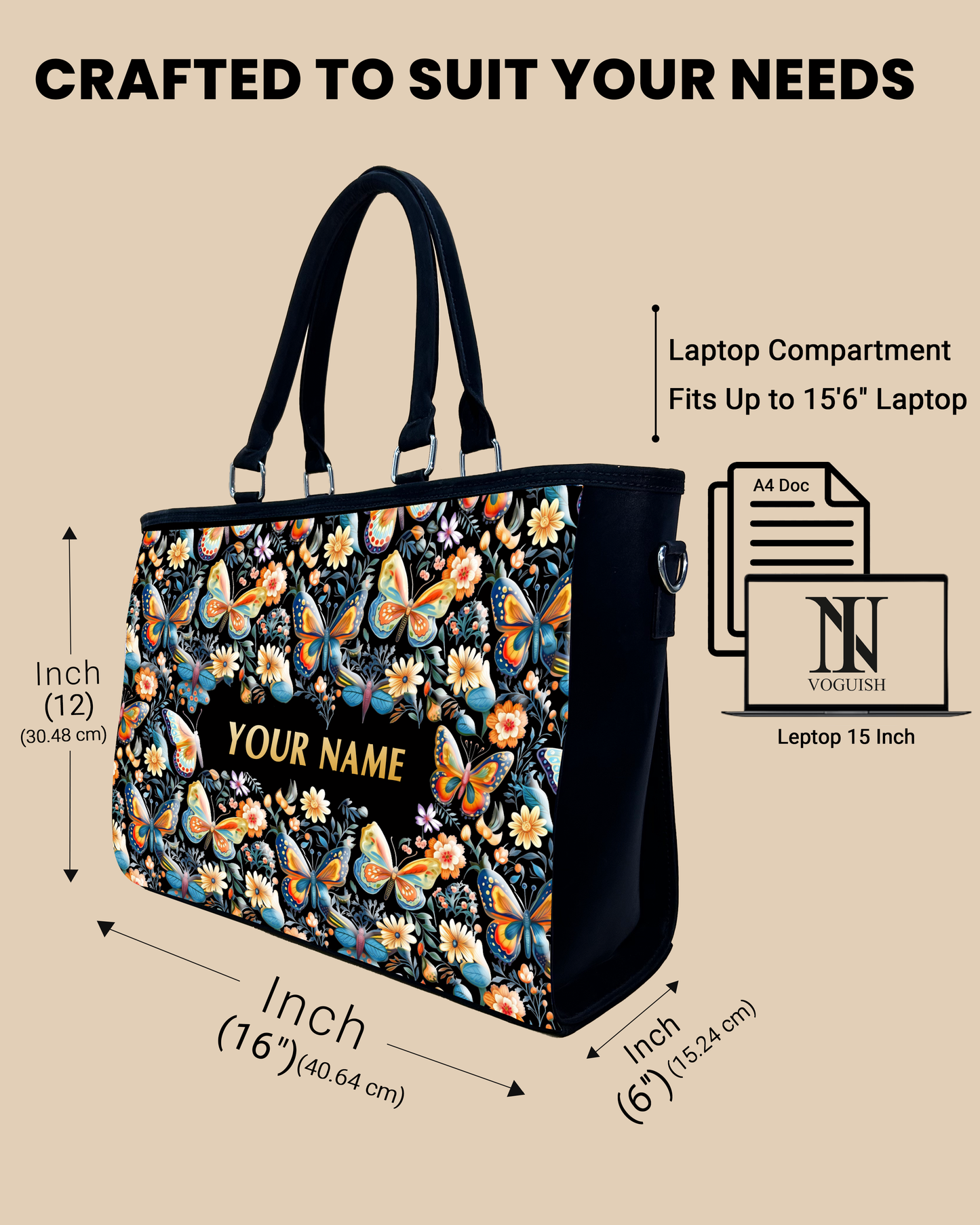 Blossom Colorful Butterflies Oversized Tote