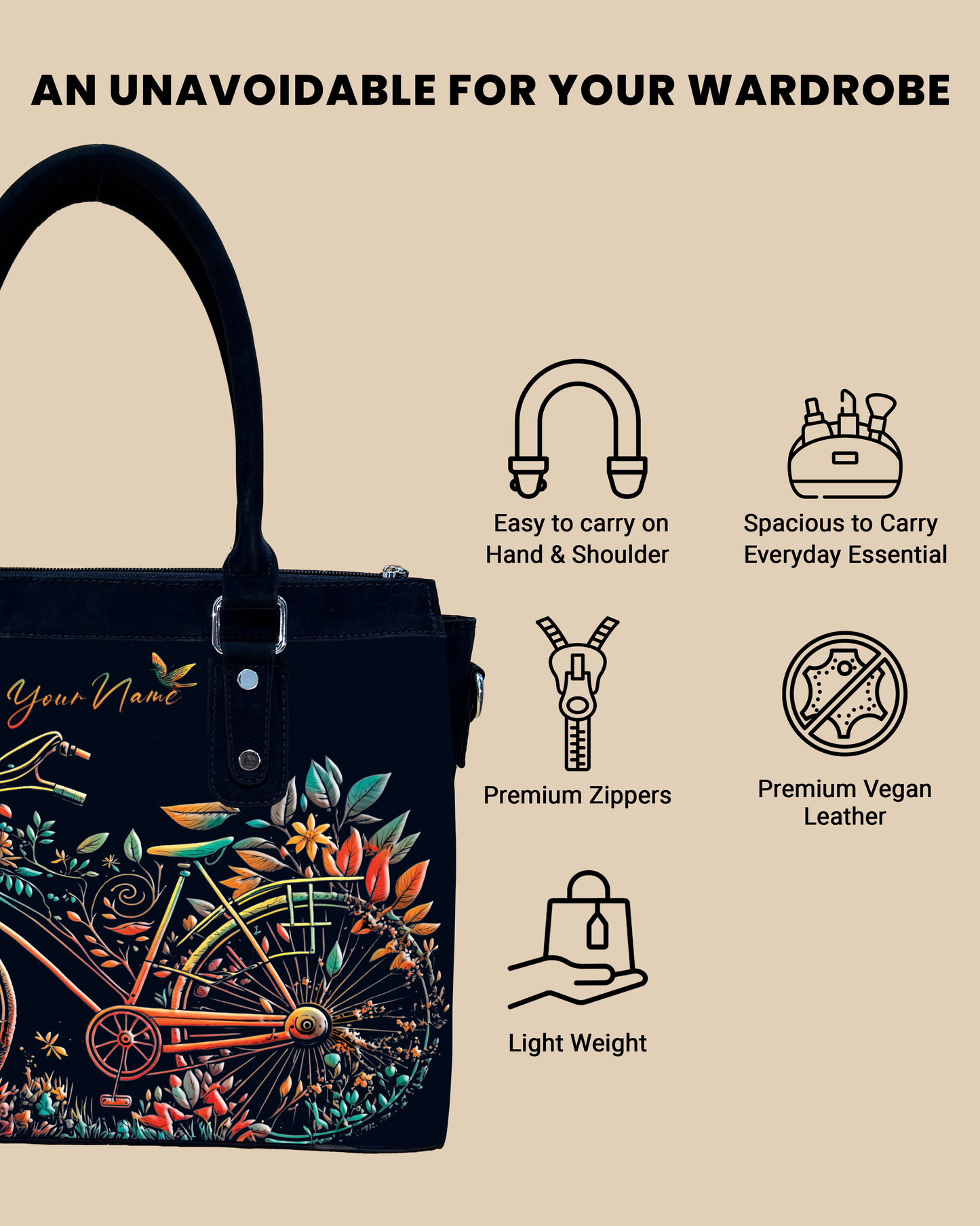 Aurelia Growing Nature On Colourfull Bicycle Designer Sling Bag for Everyday Use