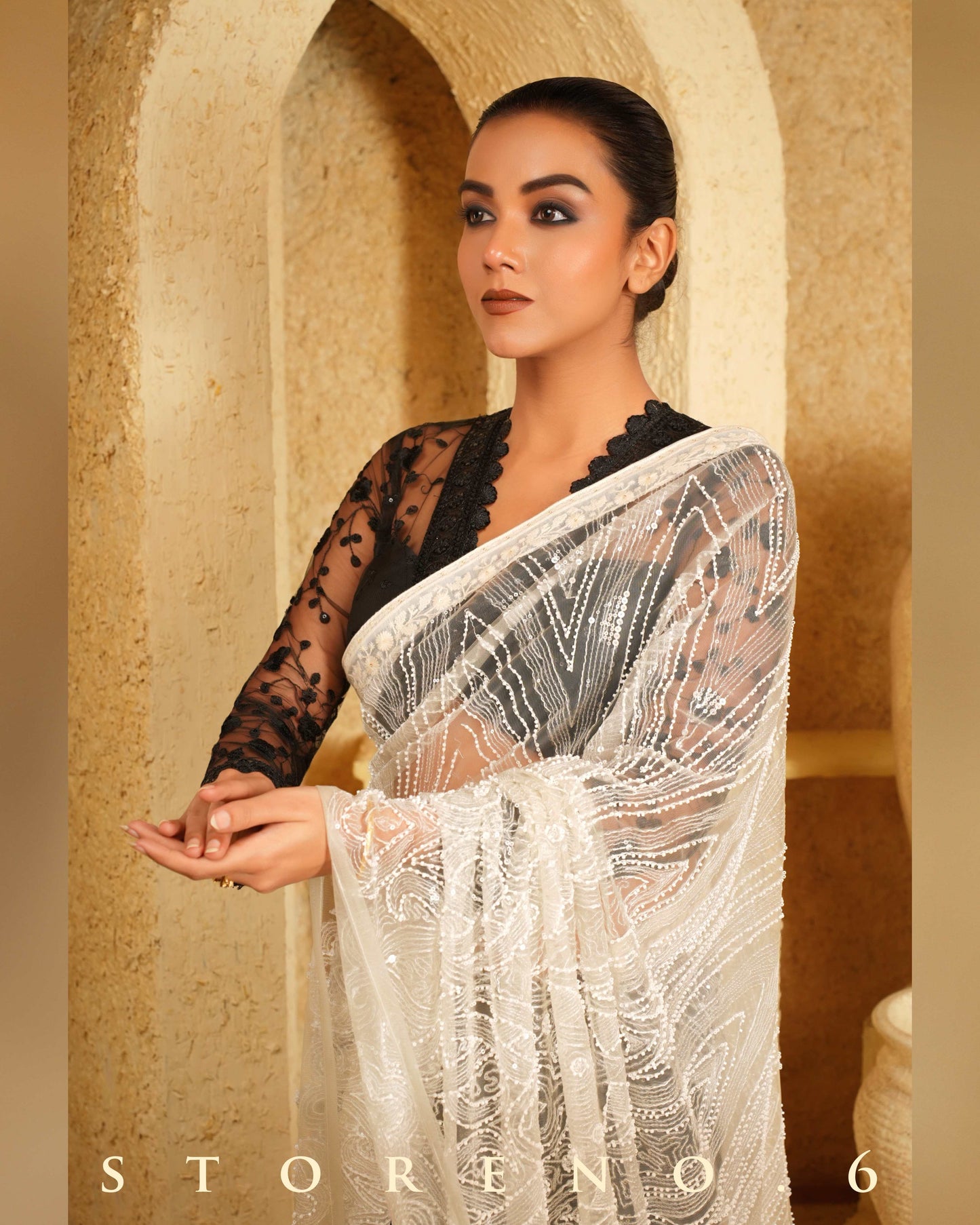 TINSEL TREAM SAREE
