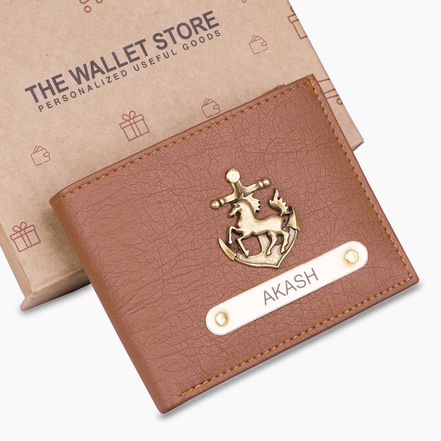 Premium Quality Textured Men's Wallet With Name & Charm