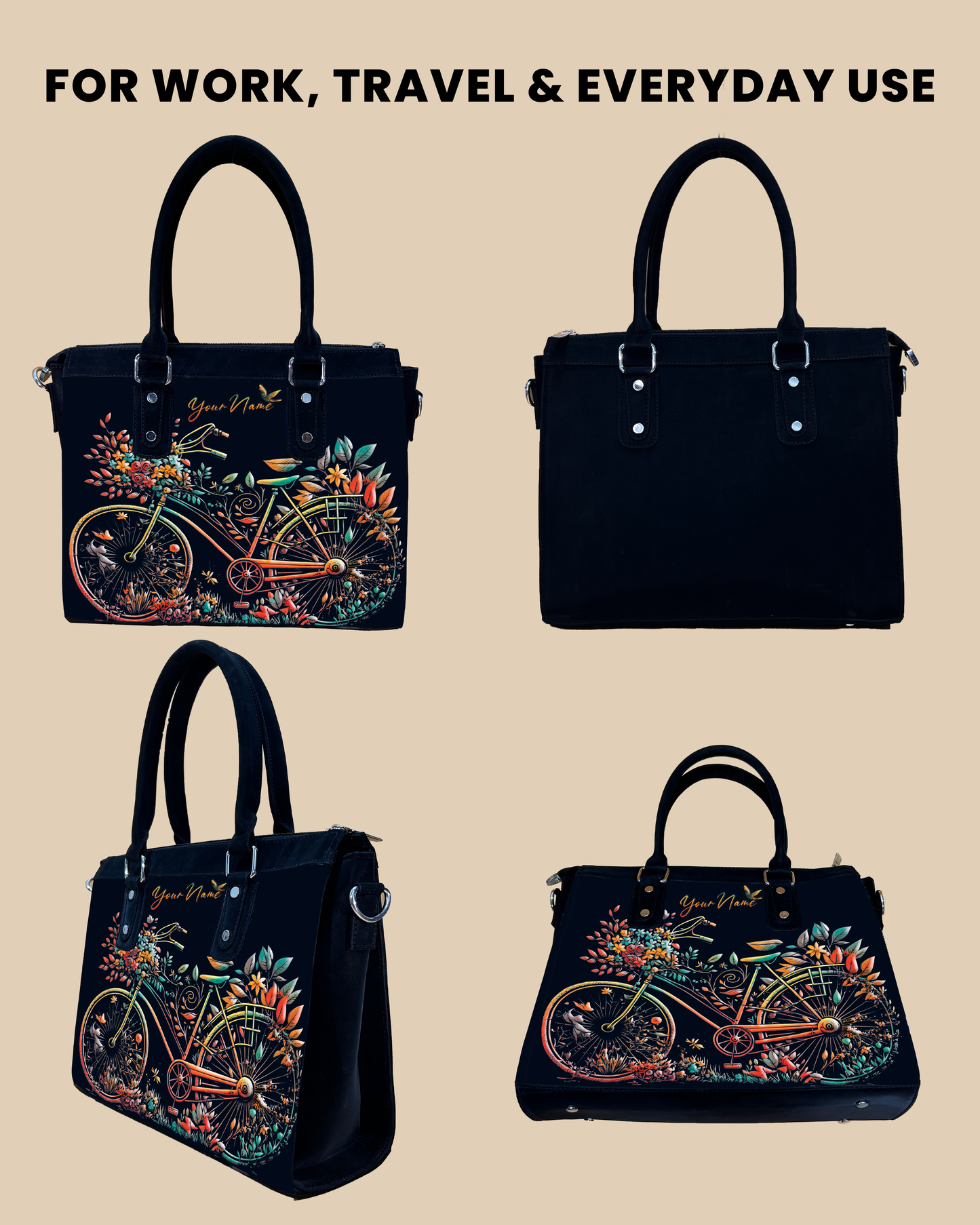Aurelia Growing Nature On Colourfull Bicycle Designer Sling Bag for Everyday Use