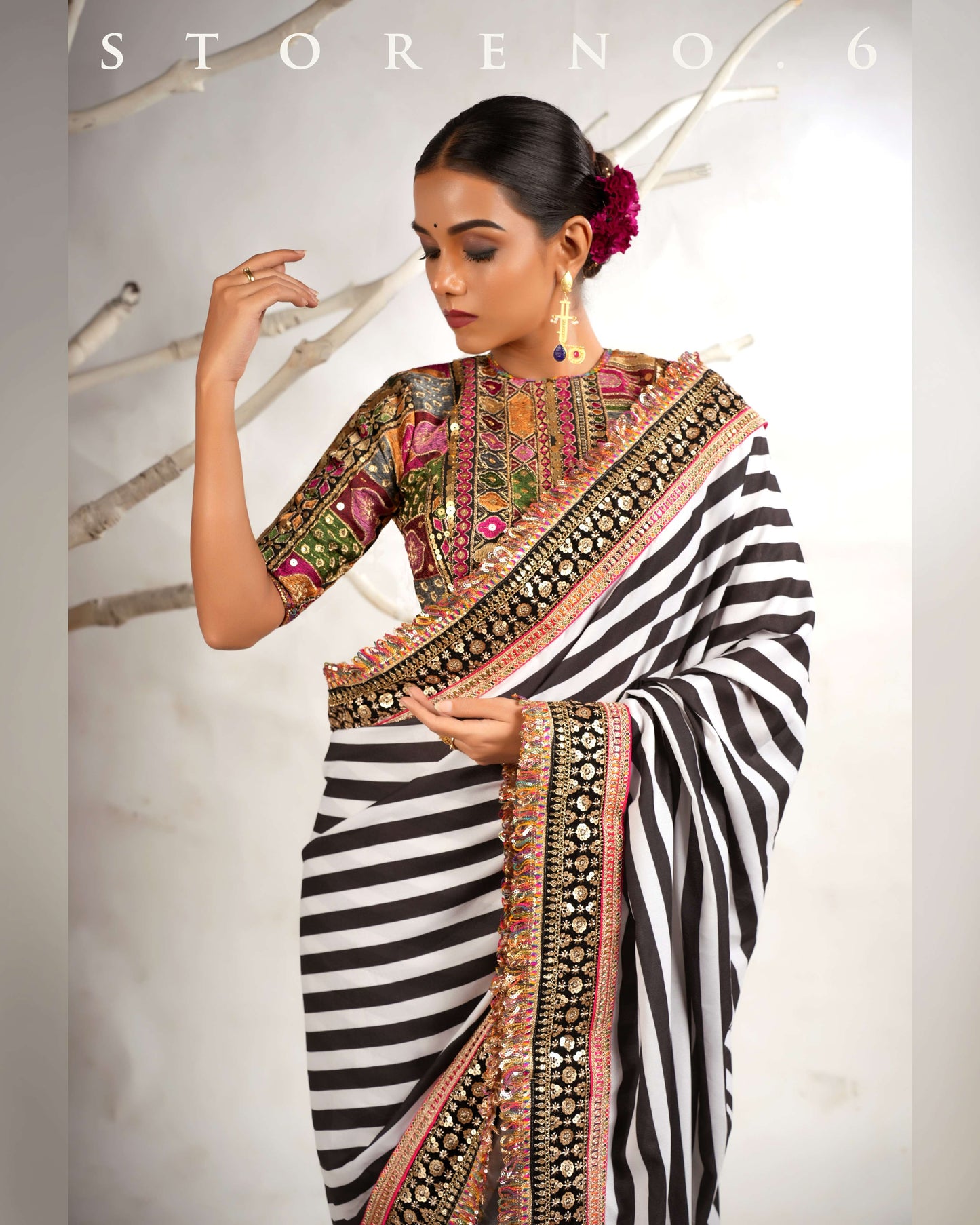 THE DIVINE STRIPE SHOW SAREE