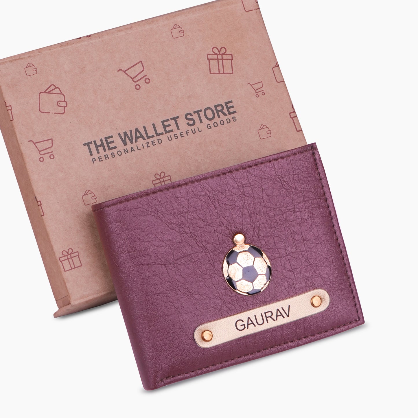 Premium Quality Men's Wallet With Name & Charm
