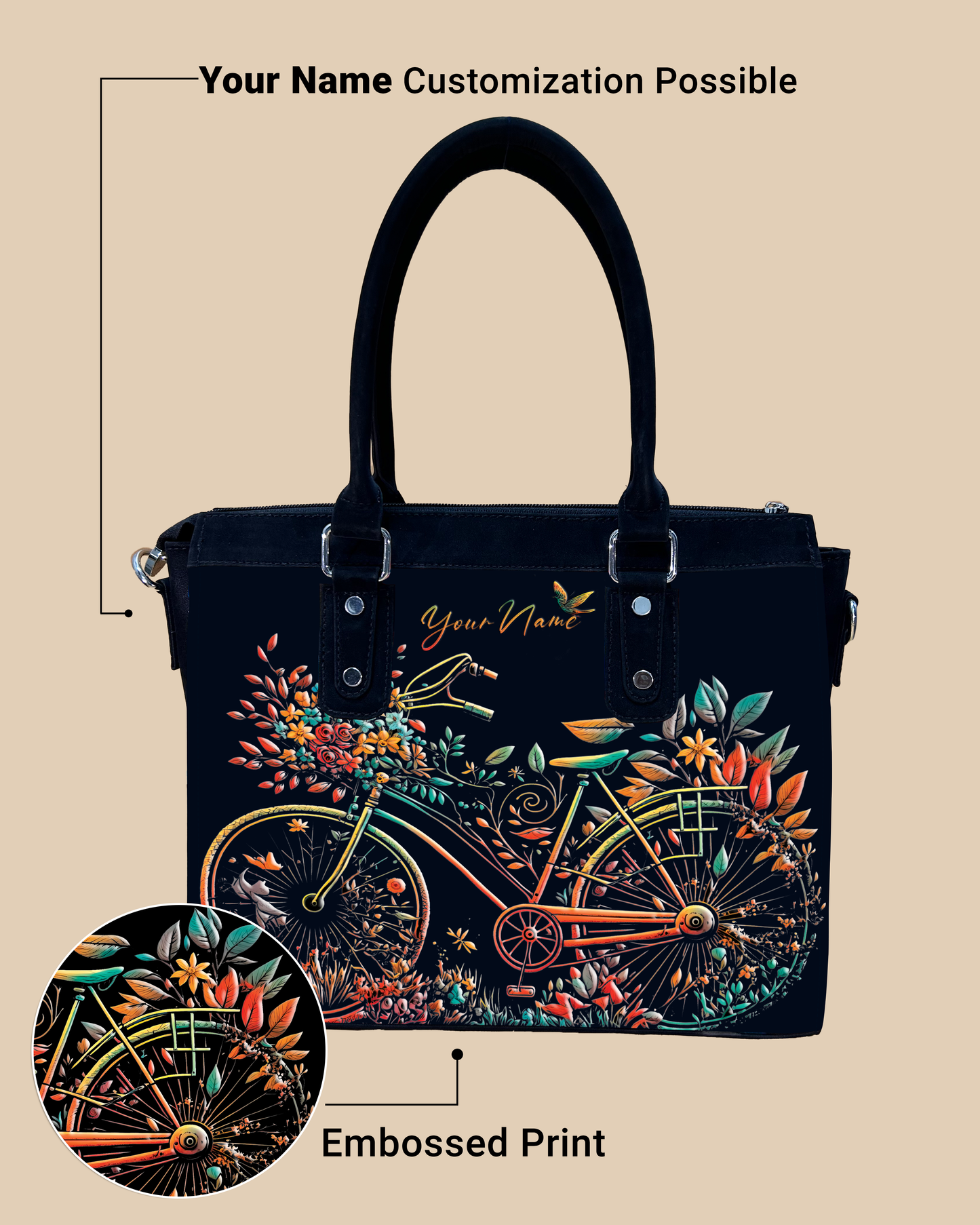 Aurelia Growing Nature On Colourfull Bicycle Designer Sling Bag for Everyday Use