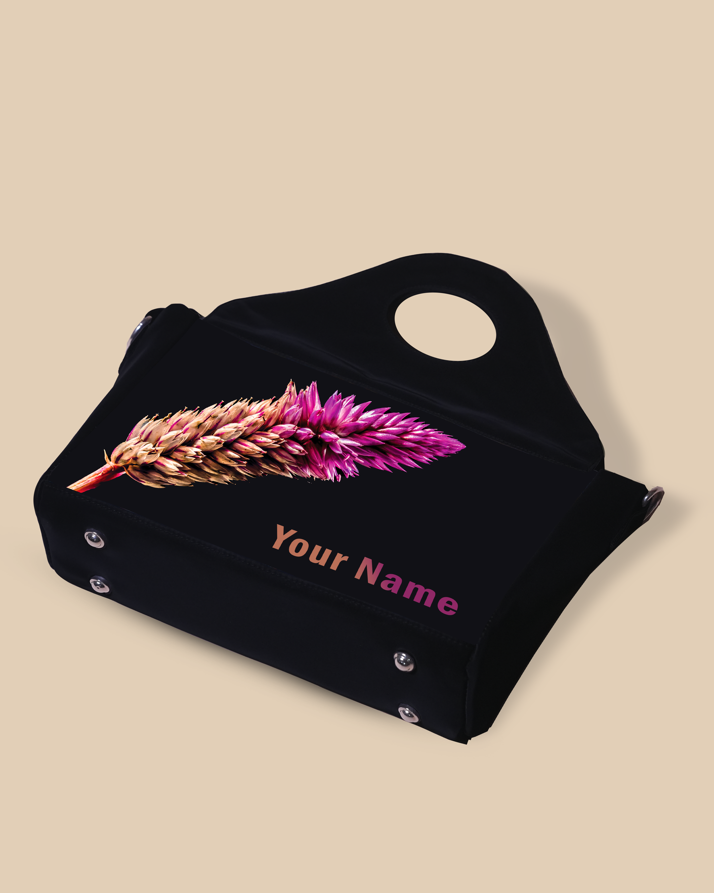 Beautiful Flower Design Up Embossed On Glossy Leather Personalized Sling Purse